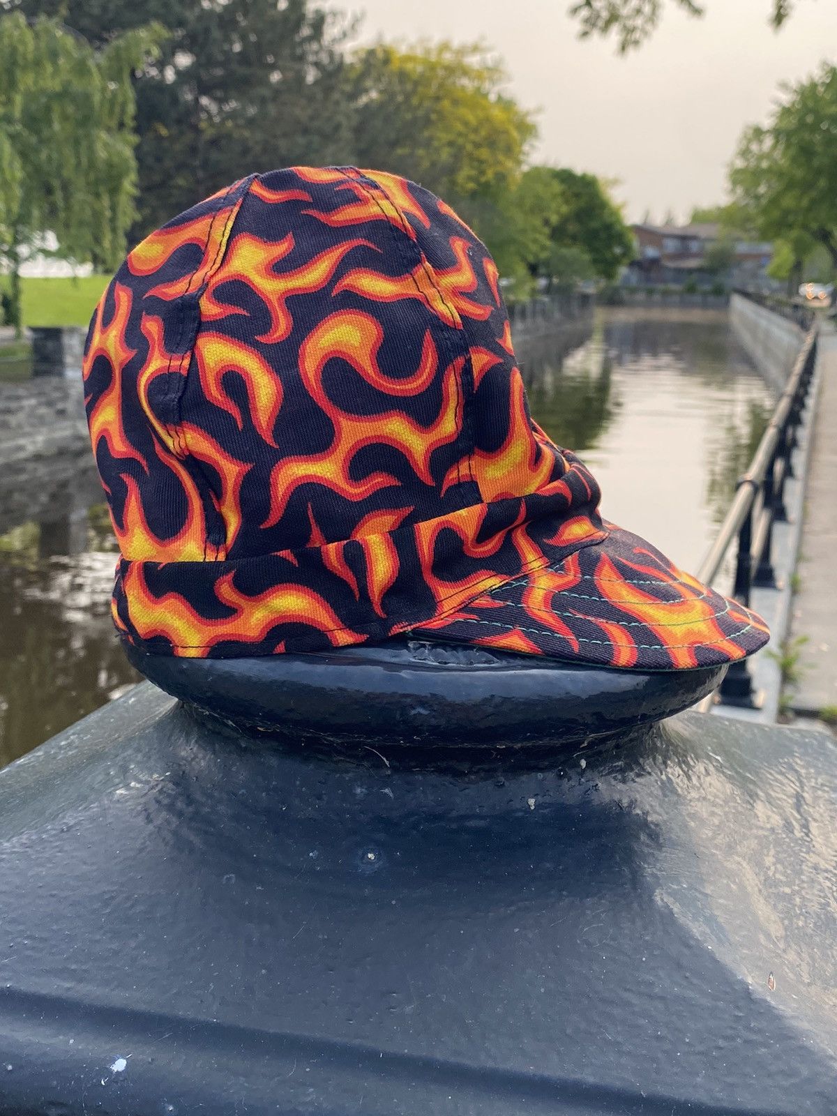 Vintage 🔥 Vintage Flame Racing Cap – Made in USA – 90s Y2K Style Size ONE SIZE - 2 Thumbnail