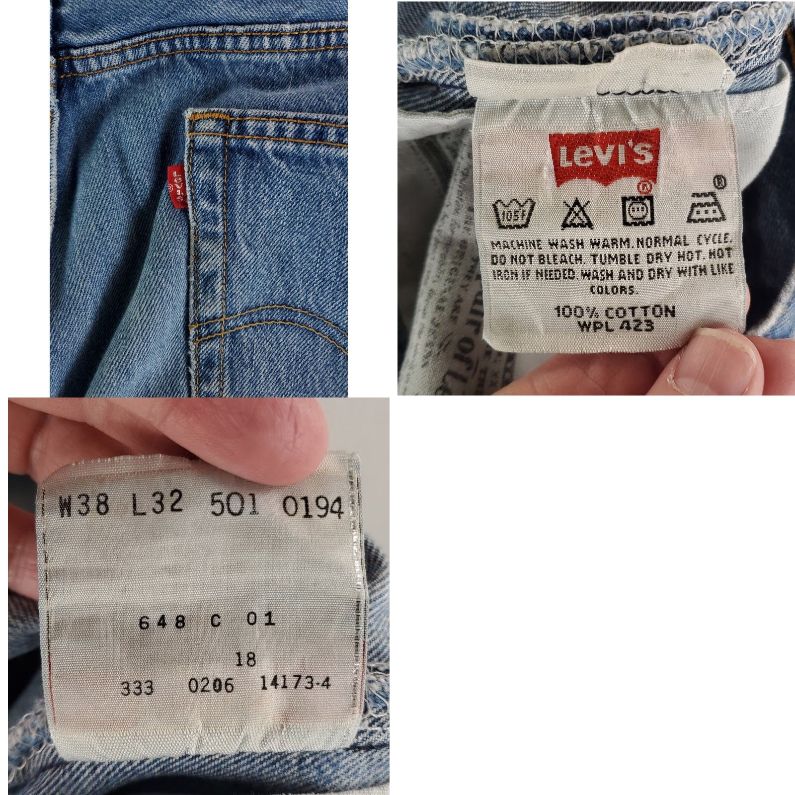 Levi's Levi's 501 Jeans Mens 36x31 Actual Blue Y2K Straight Denim Pants Regular Size 36 Mens Size US 36 / EU 52 - 8 Thumbnail