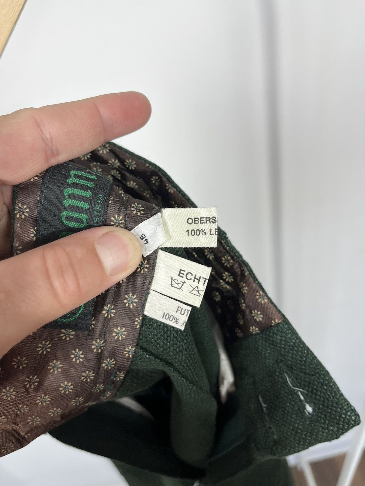 Vintage Amann Austria Green Linen Trousers High Waist Tyrolean Pants Size US 30 / EU 46 - 12 Thumbnail