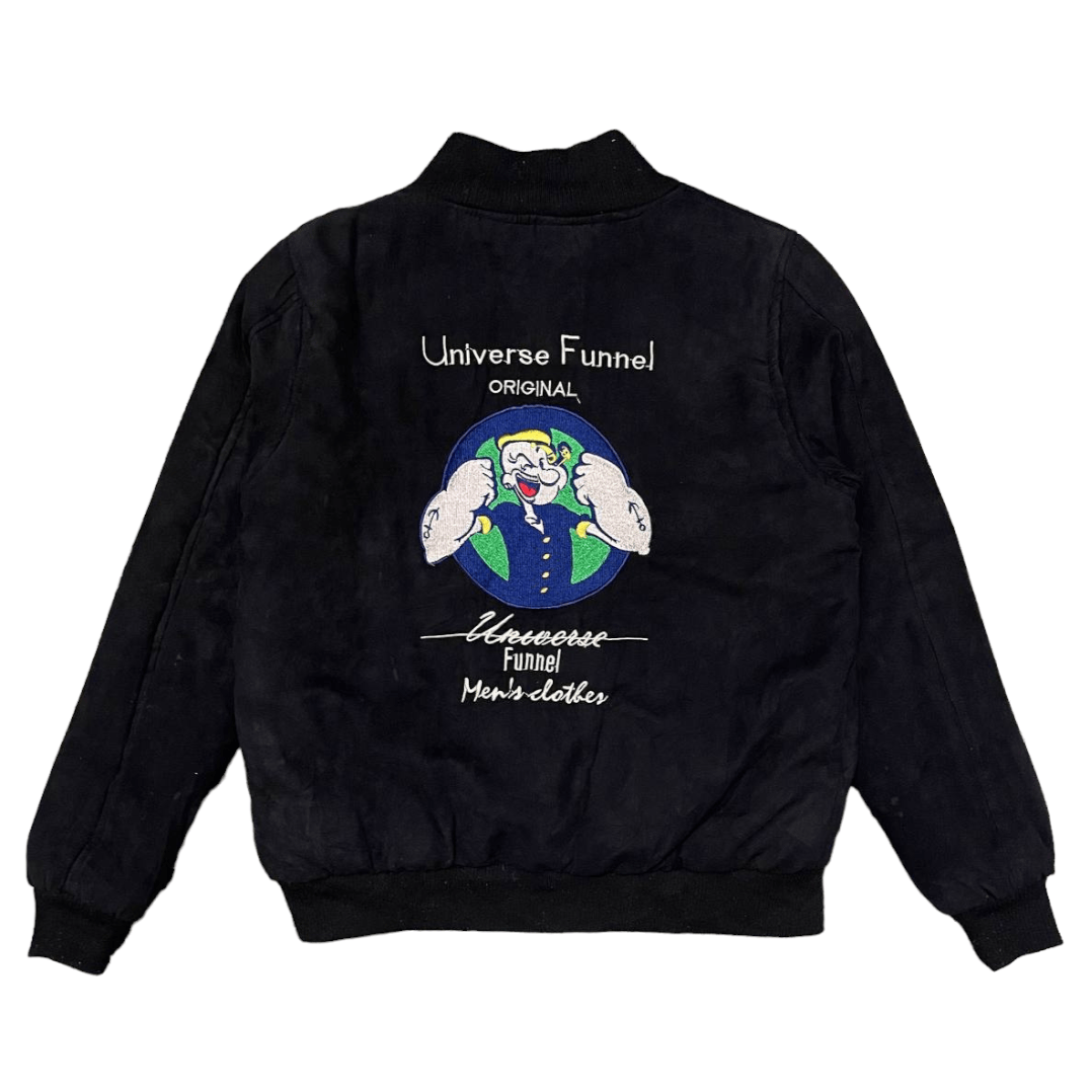 image of Archival Clothing x Vintage Universe Funnel Original Bomber/varsity Jacket in Black (Size Medium)