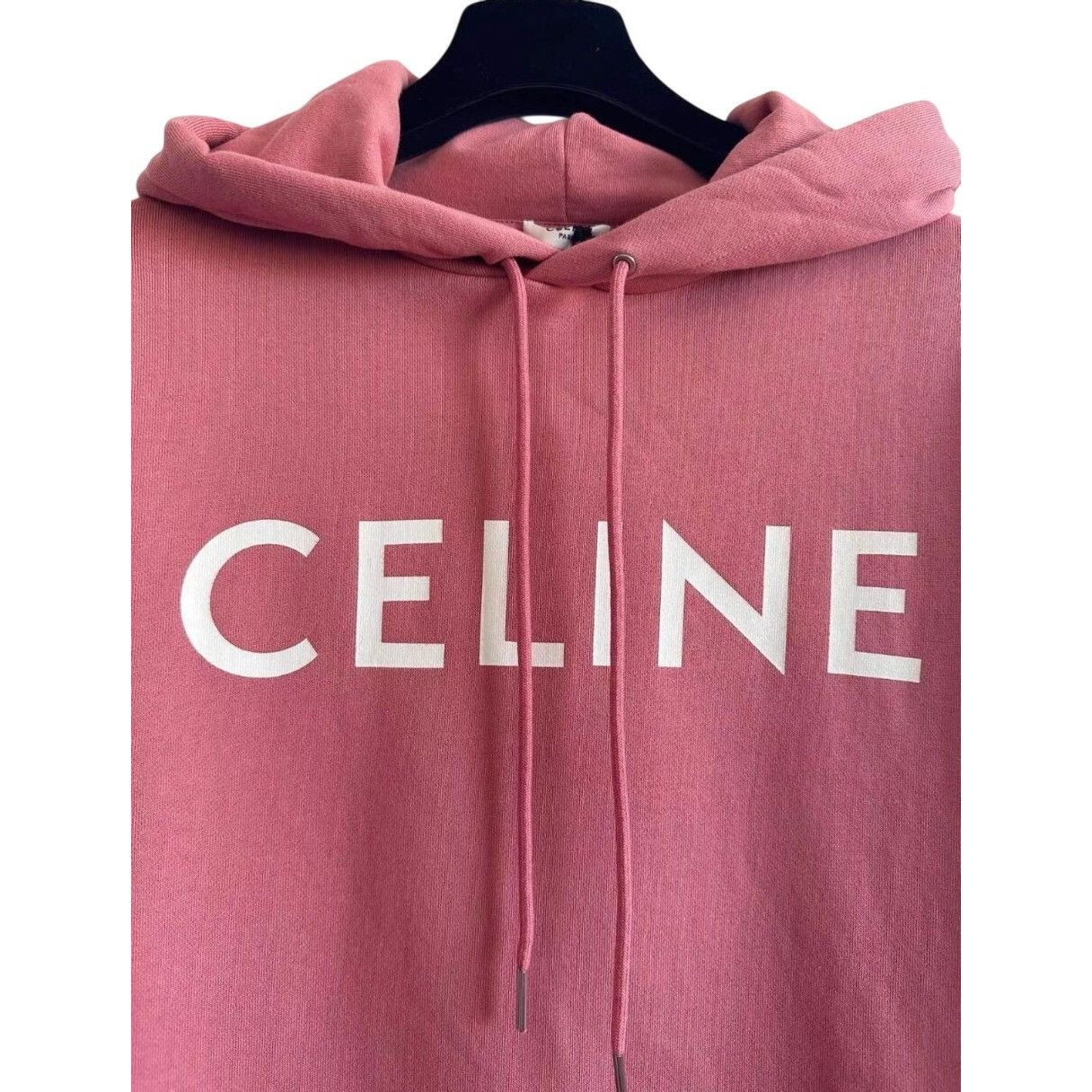 Celine Celine Paris Pink Hooded Sweatshirt With Kangaroo Pocket Wom Size M / US 6-8 / IT 42-44 - 3 Thumbnail
