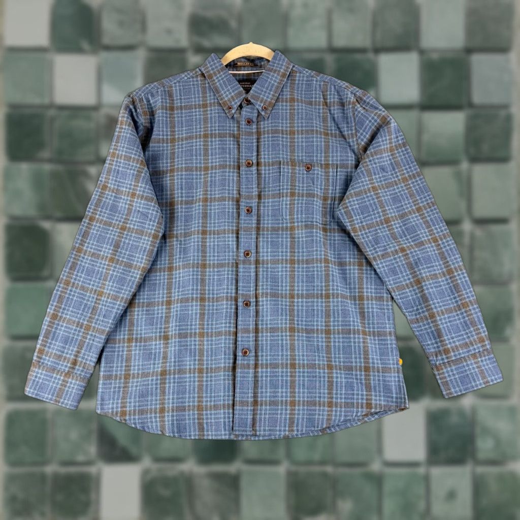 Quiksilver Quiksilver Waterman Button-Down Shirt Mens Large Blue Plaid Regular Fit LS Size US L / EU 52-54 / 3 - 1 Thumbnail