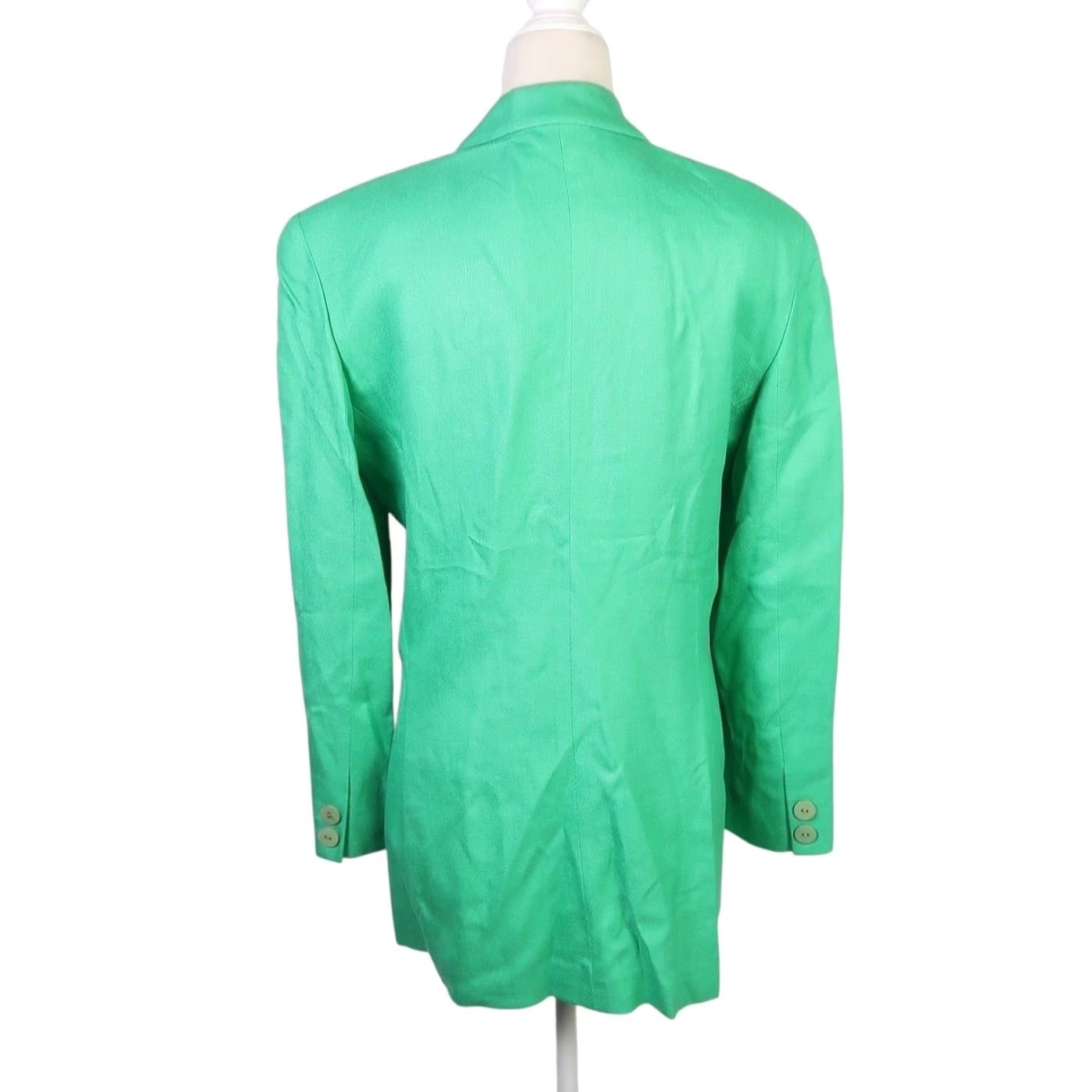 Bill Blass VINTAGE Bill Blass Green Rayon Double-Breasted Blazer Jacket Womens 12 Blazer Green Rayon 80s Womens Brown? Size XL / US 12-14 / IT 48-50 - 4 Thumbnail