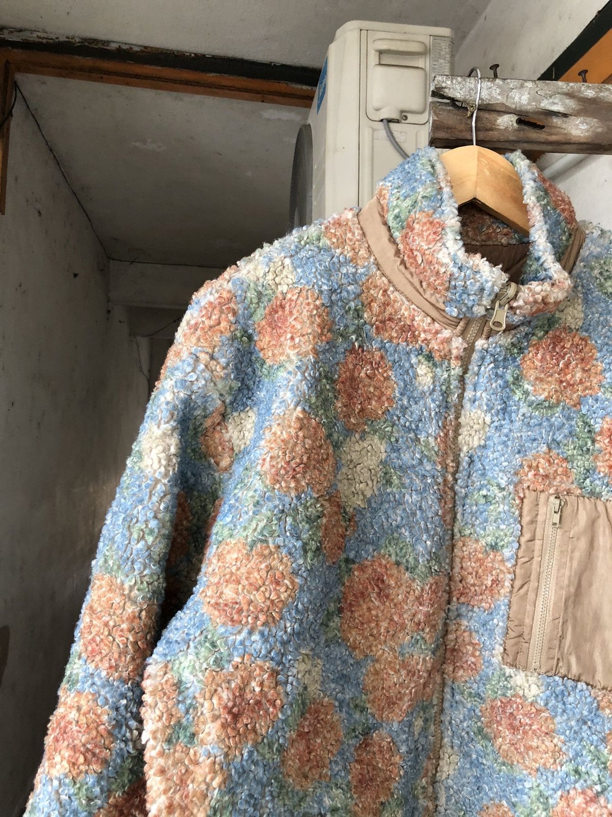 Japanese Brand Jouetie Printed Fleece Reversible Jacket Like Denim Tears Size US M / EU 48-50 / 2 - 8 Thumbnail