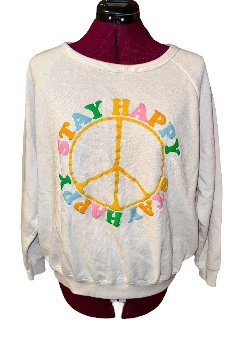 Other 33 Revolutions XXL Stay Happy Crew Neck Sweatshirt NWOT Size XXL / US 16-18 / IT 52-54 - 3 Thumbnail
