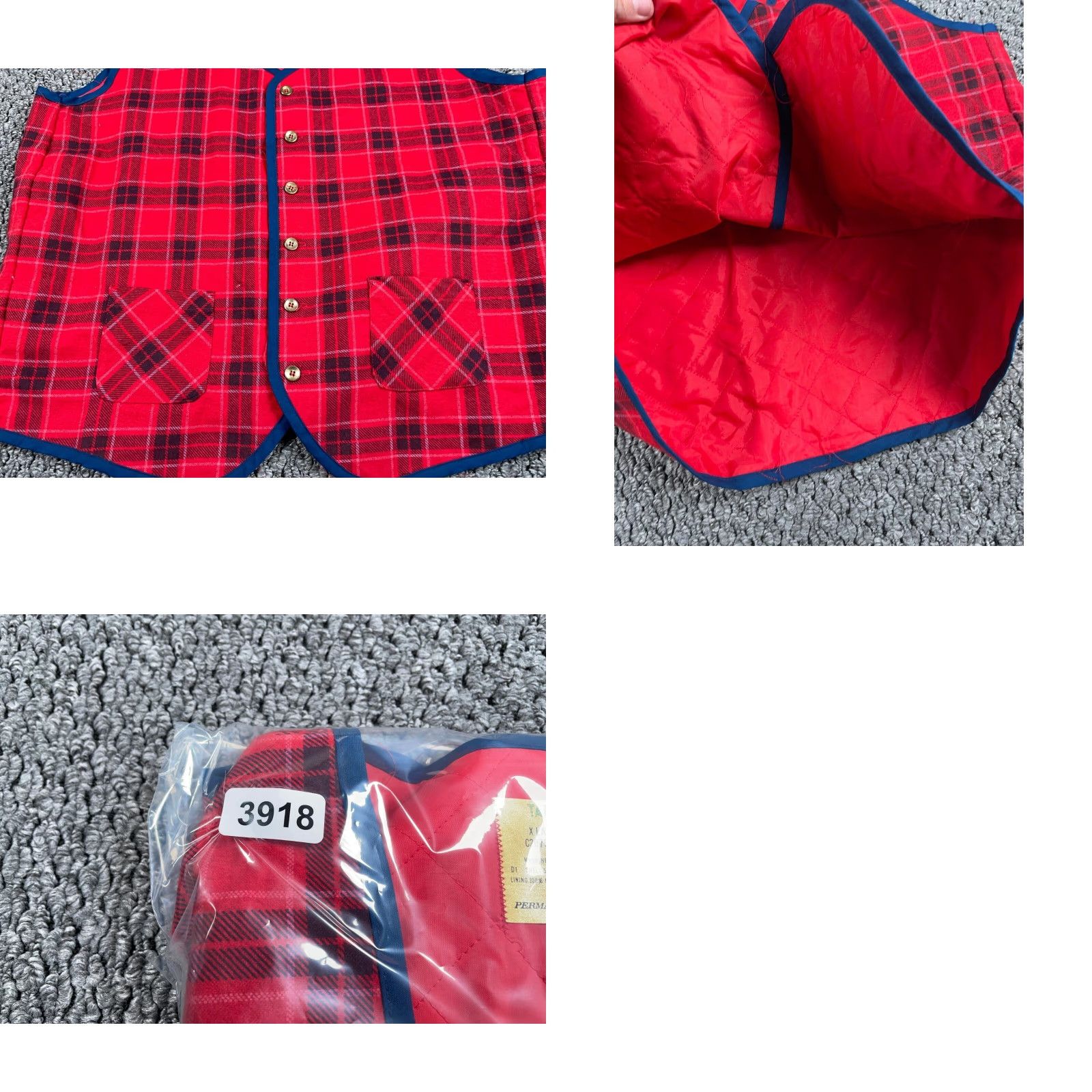 Sears VINTAGE VTG 80s Sears Flannel Vest Adult XL Tall Red Tartan Plaid Quilted Snap Button Size US XL / EU 56 / 4 - 8 Thumbnail