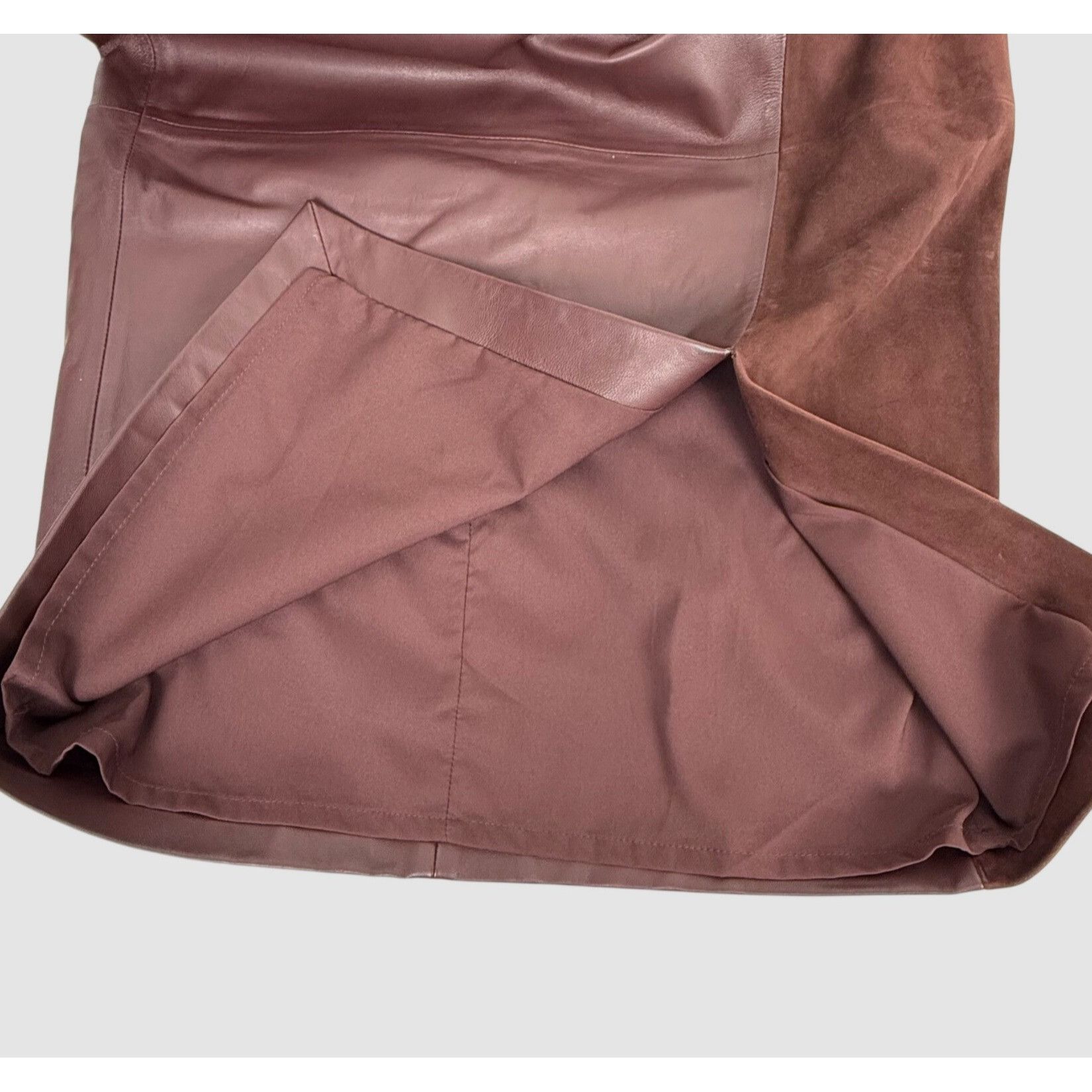 White House Black Market White House Black Market Belted Cocoa Brown Leather Combo Pe Size 30" / US 8 / IT 44 - 6 Thumbnail