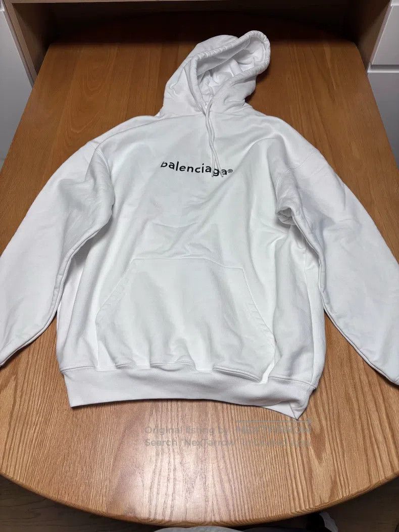 Balenciaga Balenciaga White Hooded Sweatshirt Size US XS / EU 42 / 0 - 1 Thumbnail