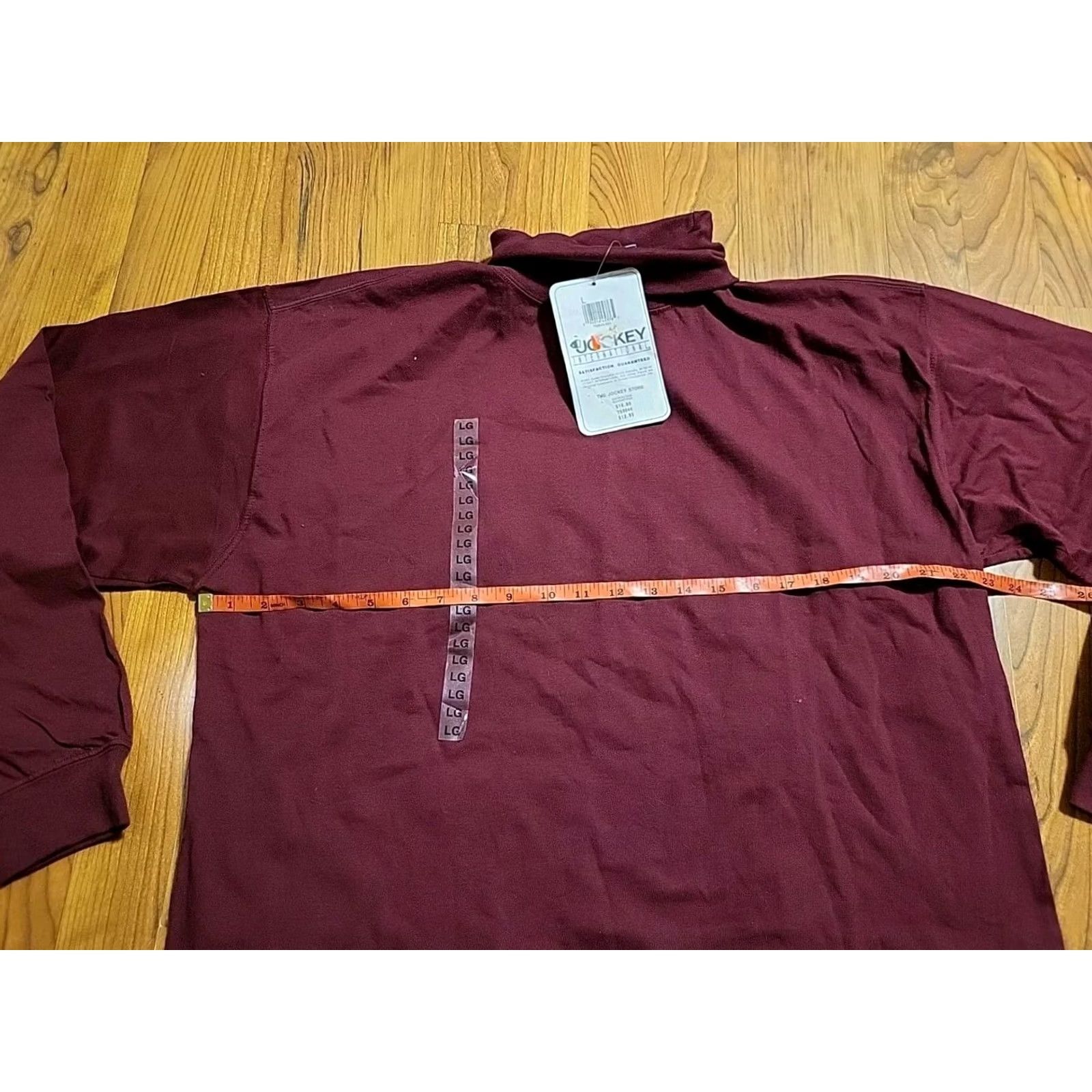 Jockey VINTAGE Jockey Shirt L XL Maroon 1990s Turtleneck Long Sleeve NWT Girls? Size US L / EU 52-54 / 3 - 3 Thumbnail