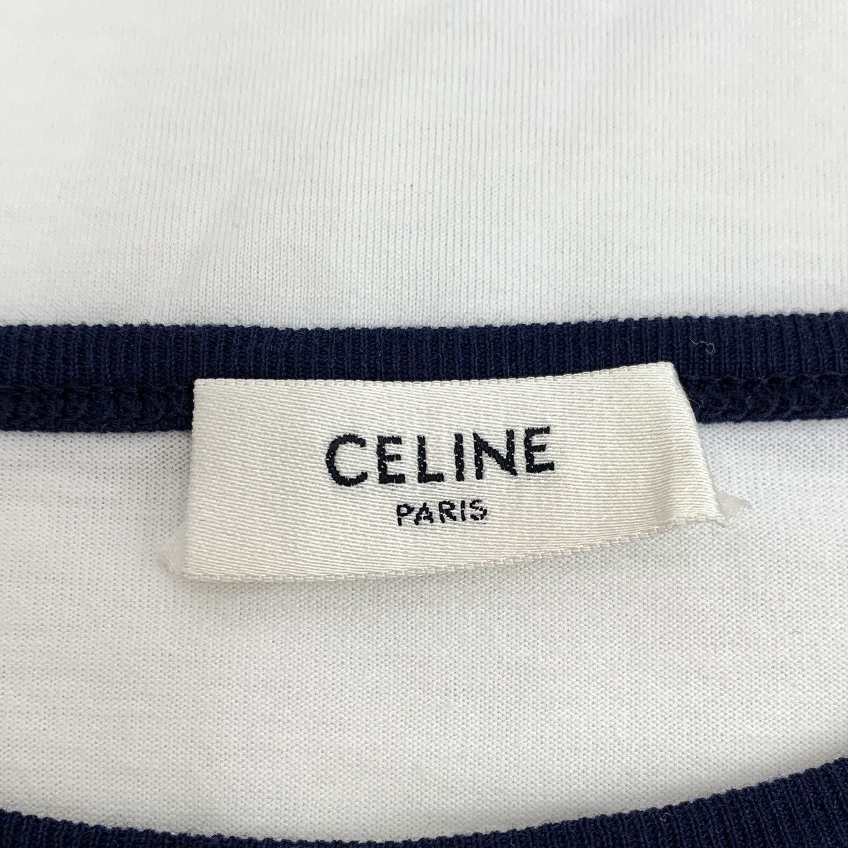 Celine Celine White Logo Letter Printed Cotton Short Sleeve T-Shirt Size XS / US 0-2 / IT 36-38 - 6 Thumbnail