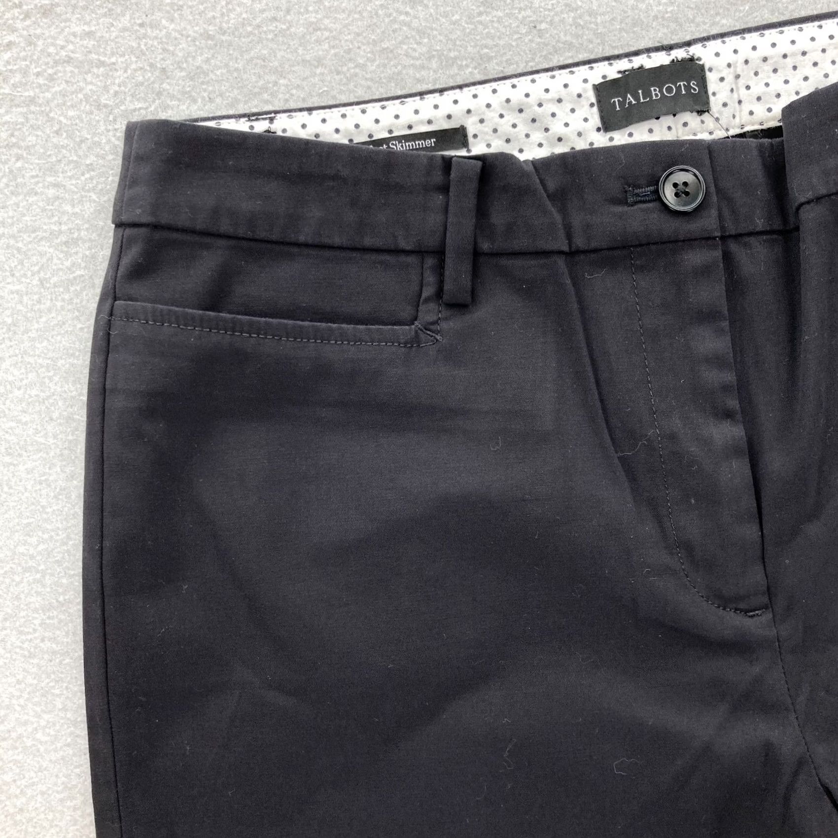 Talbots Talbots Skimmer Pants Women's 8 Black Stretch Fabric Slim Leg Cropped Regular Inseam 22 Size 30" / US 8 / IT 44 - 3 Thumbnail