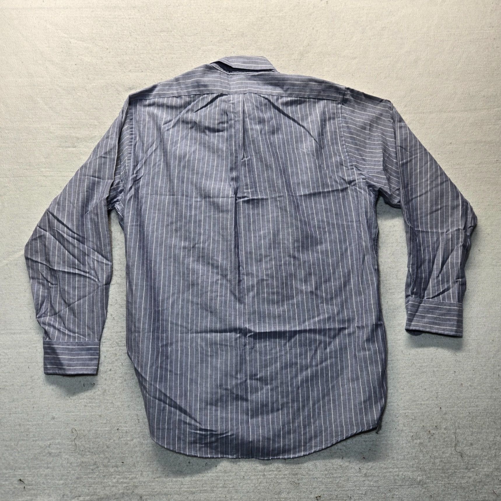 Van Heusen Vintage Van Heusen Blue Striped Dress Shirt Men’s 16.5 Long Sleeve Regular Fit Business Formal Size 42R - 7 Thumbnail