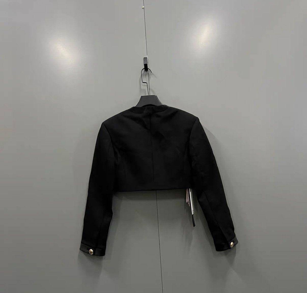 Miu Miu Miu Miu 22 Collection Black Textured Cropped Jacket J41 Size XS / US 0-2 / IT 36-38 - 3 Thumbnail