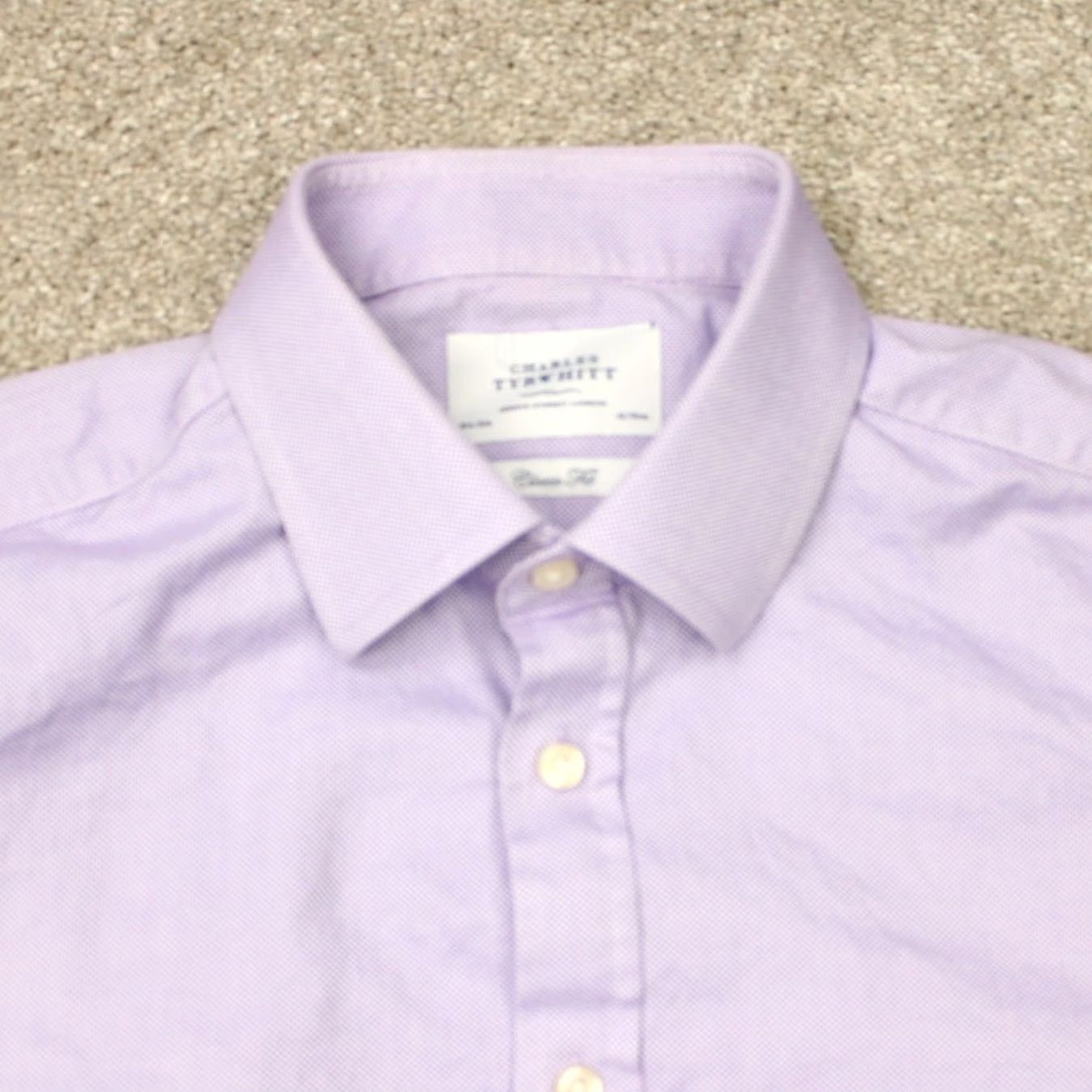 Charles Tyrwhitt Charles Tyrwhitt Shirt Men 16 1/2 36 Purple Classic Fit French Cuff Long Sleeve Shirt Size US XL / EU 56 / 4 - 4 Thumbnail