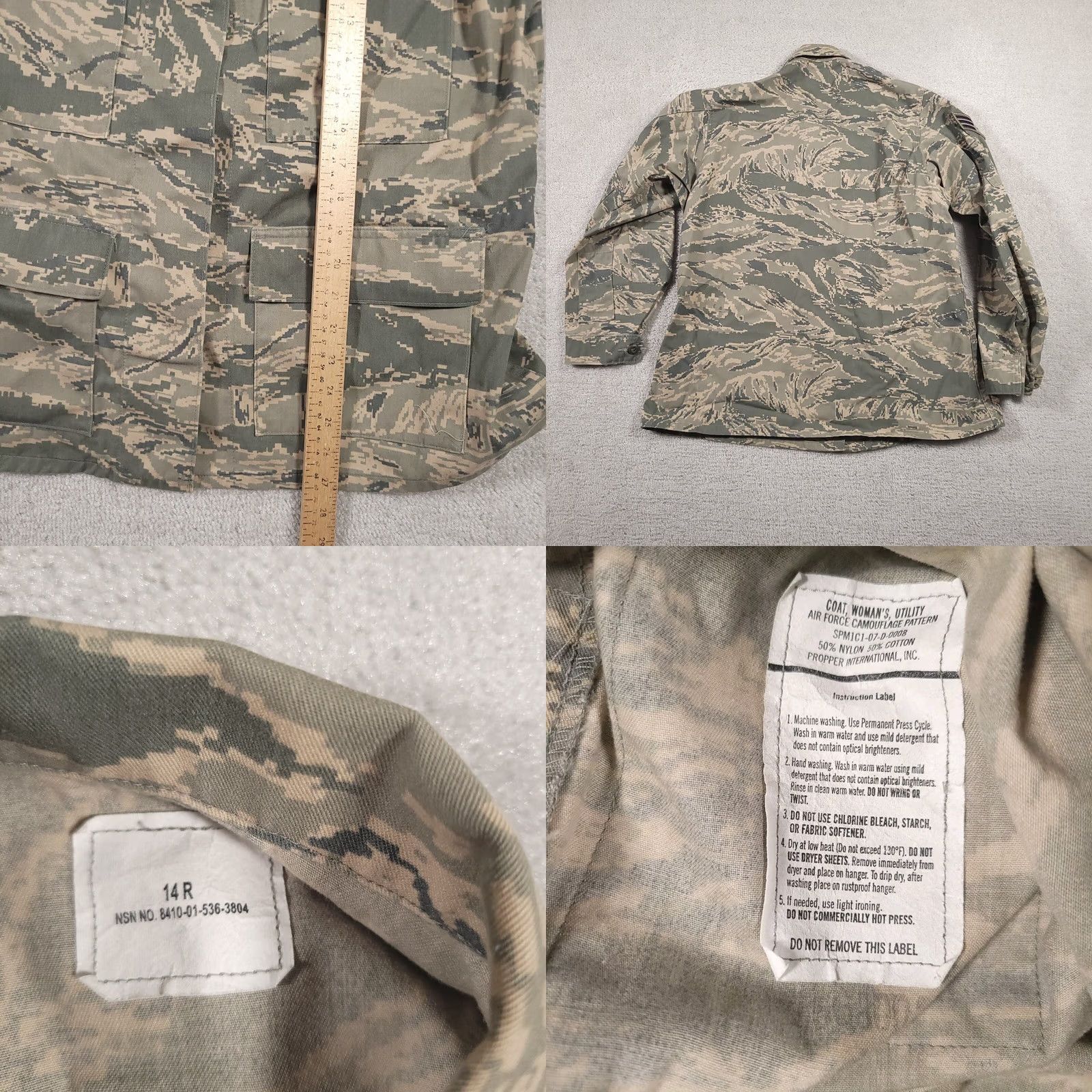 Vintage VINTAGE US Air Force Utility Coat Camouflage Women's 14 Regular Patches Button Up Heavy Size XL / US 12-14 / IT 48-50 - 9 Thumbnail
