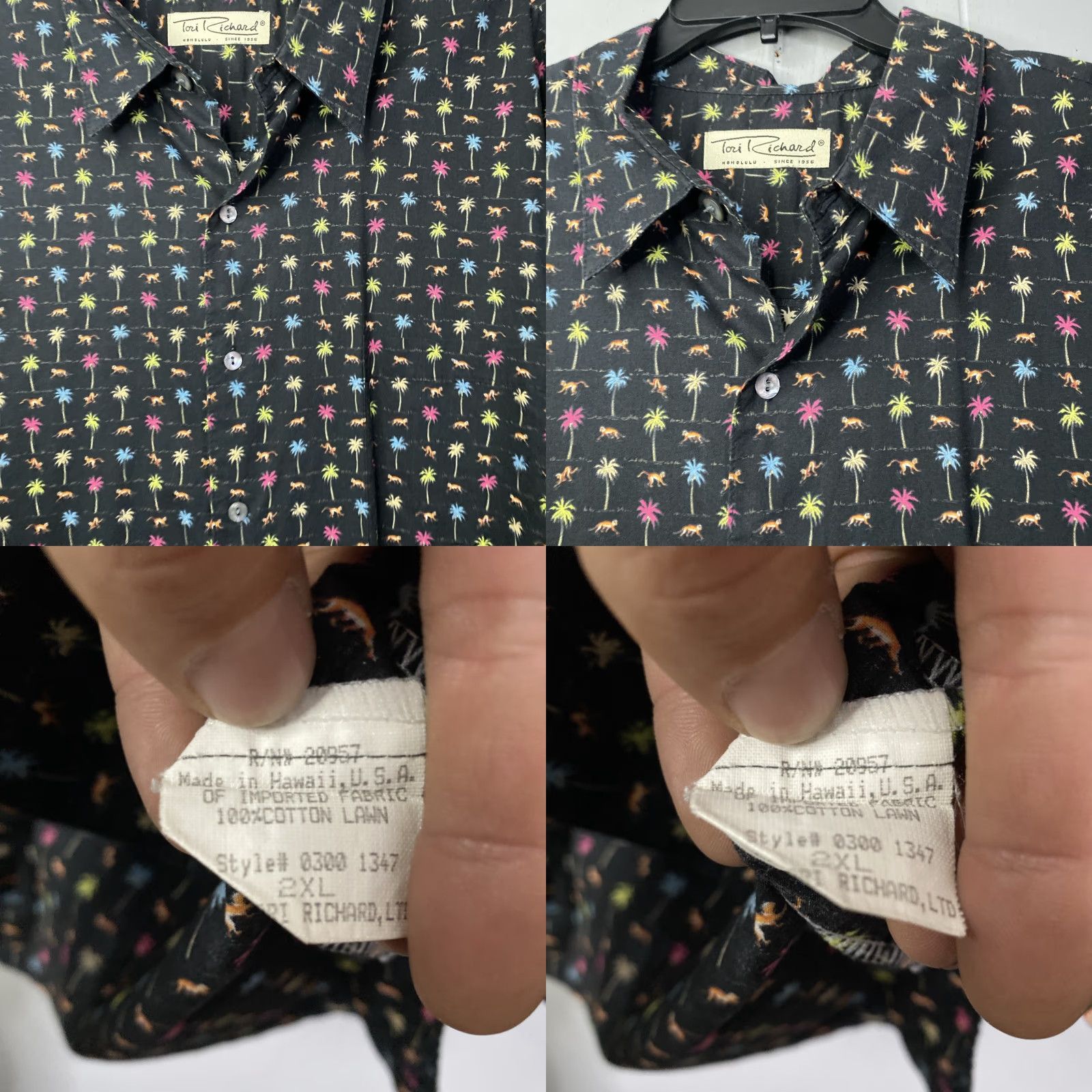Tori Richard Tori Richard Mens 2XL All Over Tropical Monkey Hawaiian Shirt AOP Colorful Size US XXL / EU 58 / 5 - 8 Thumbnail