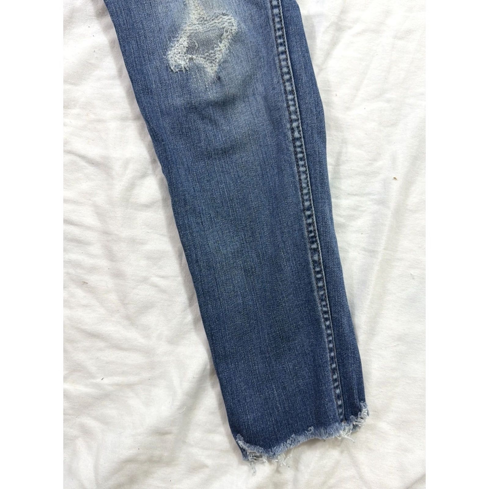 Madewell VINTAGE Madewell 9” High Rise Skinny Jeans Womens 28x27 Medium Wash Distressed Blue 28 Skinny Womens Jeans Size ONE SIZE - 5 Thumbnail