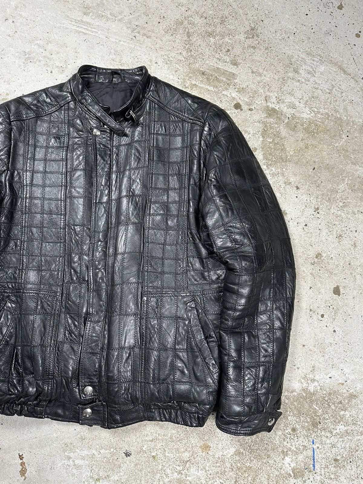 Vintage Vintage 90s Black Patchwork Leather Jacket Moto Size US M / EU 48-50 / 2 - 5 Thumbnail
