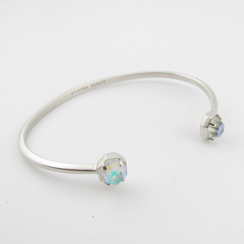 Kendra Scott Kendra Scott Rainbow Stone Open Cuff Bracelet Silver Tone Size ONE SIZE - 6 Thumbnail
