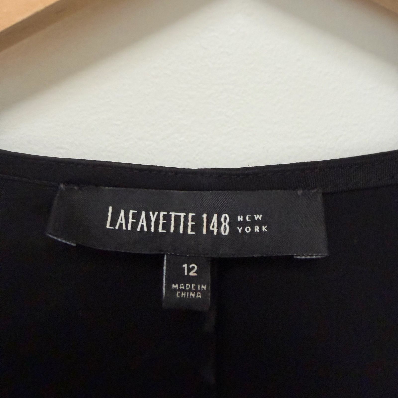 Other Lafayette 148 Black Surplice Long Sleeve Shirt Sz 12 Size XL / US 12-14 / IT 48-50 - 2 Thumbnail