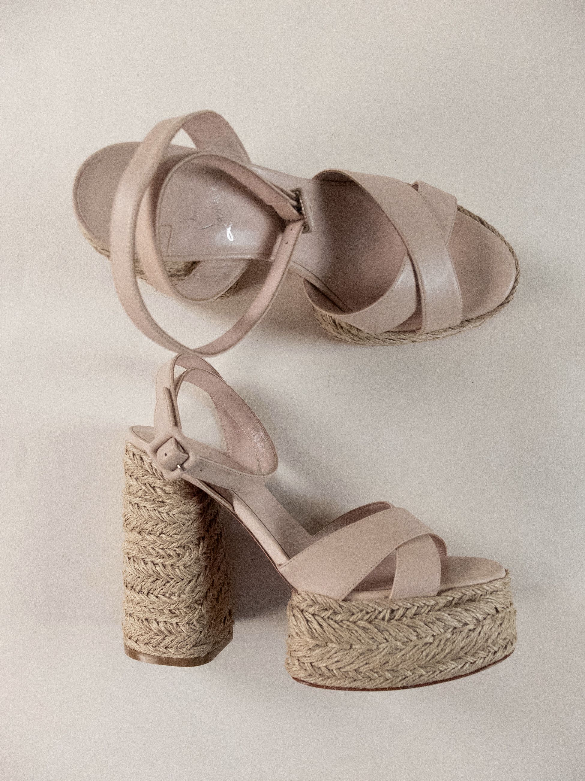 Christian Louboutin CHRISTIAN LOUBOUTIN Super Mariza nude leather sandals Size US 10 / IT 40 - 3 Thumbnail