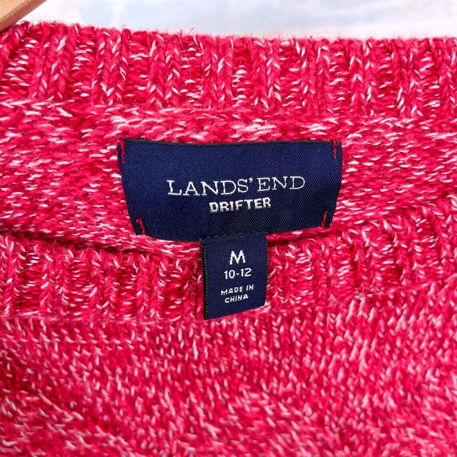 Lands' End Lands End Drifter Marled Knit Sweater Pink Crewneck 10 12 Size L / US 10 / IT 46 - 5 Thumbnail