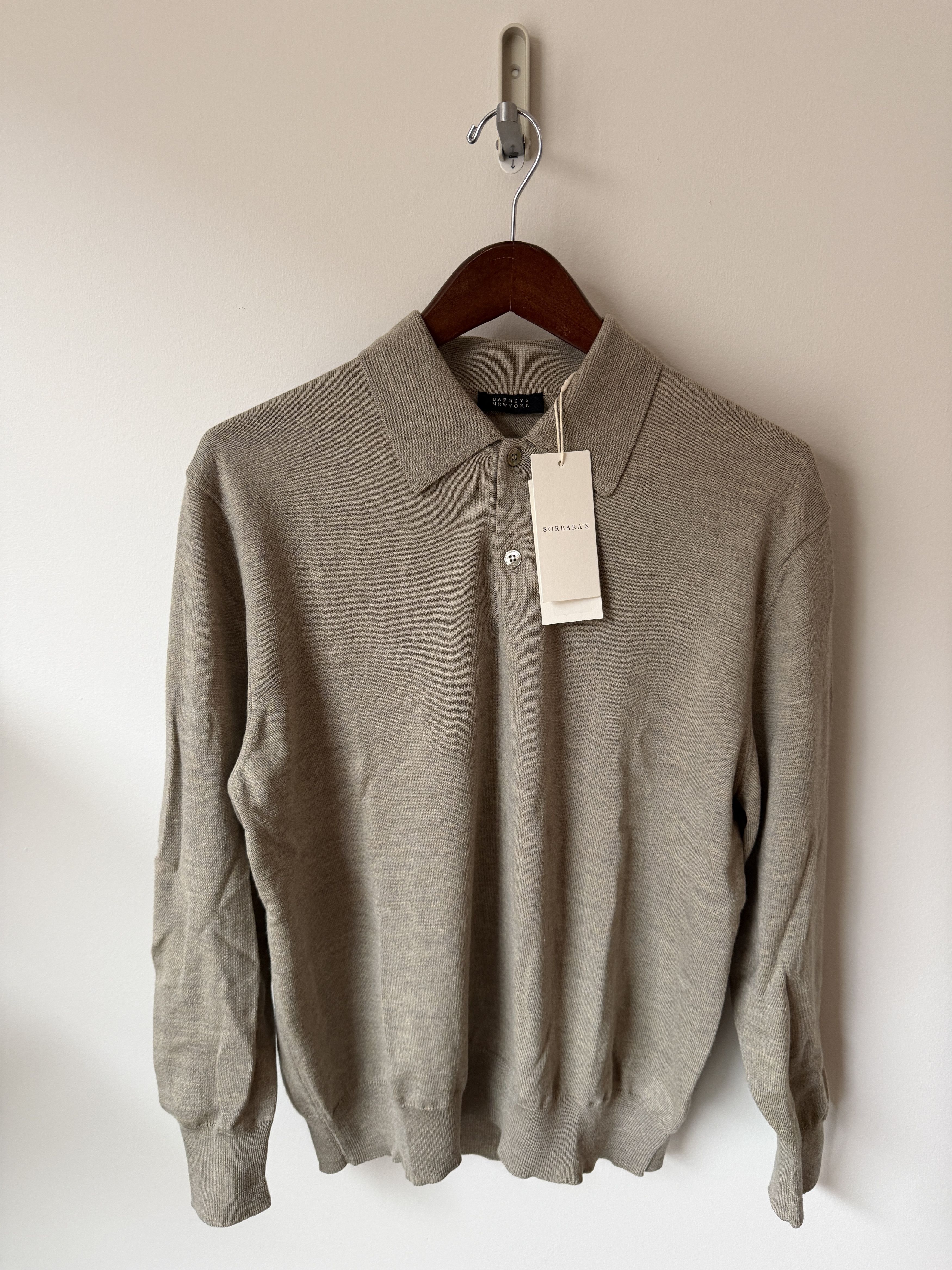 Throwing Fits Barneys New York Long Sleeve Wool Polo Sweater Sorbara's Size US L / EU 52-54 / 3 - 1 Thumbnail