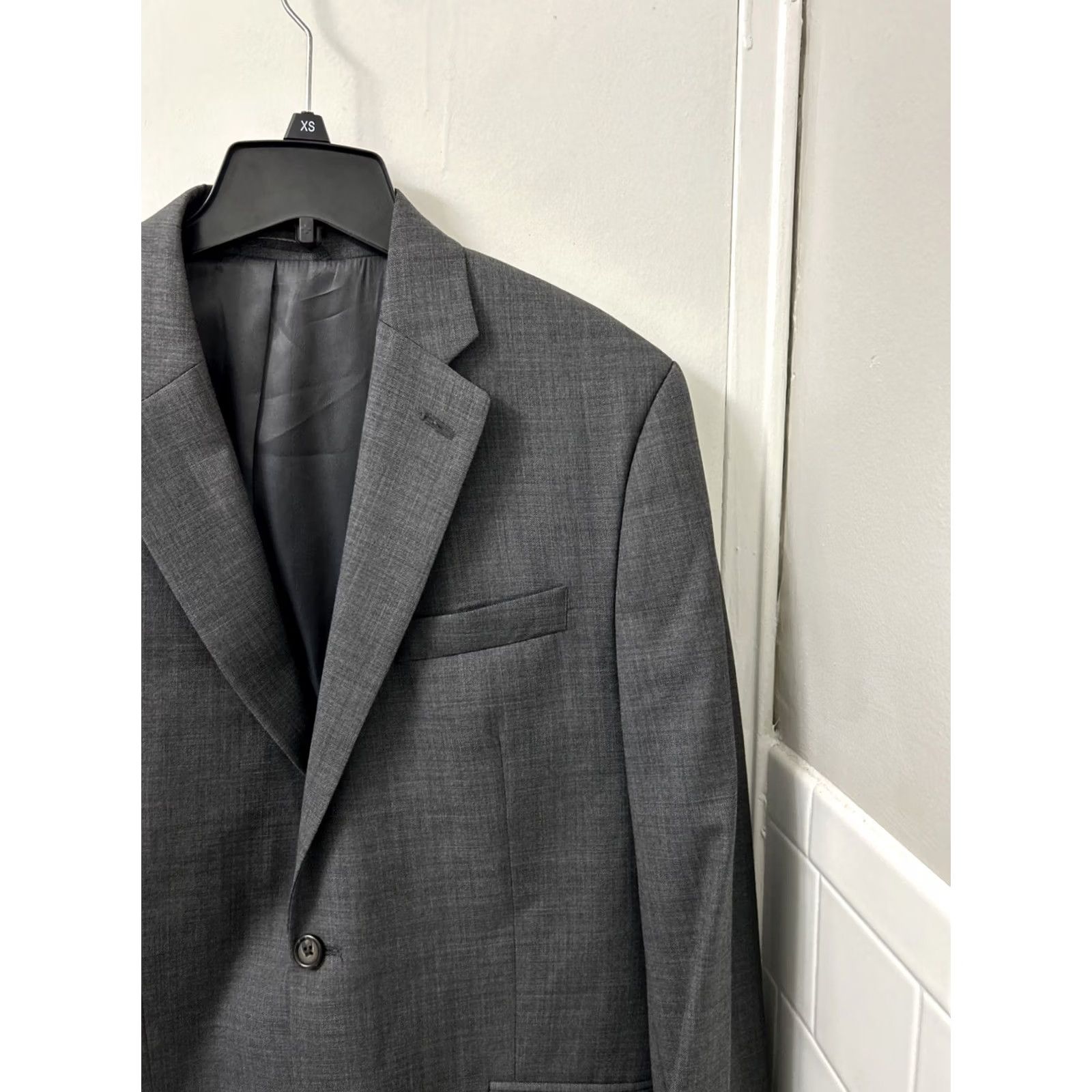 Ralph Lauren Lauren Ralph Lauren Blazer Mens 42R Gray 100% Wool-Laine Two-Button Notch Lapel Regular Fit Solid Jacket Coat Cardigan? Size 42R - 6 Thumbnail