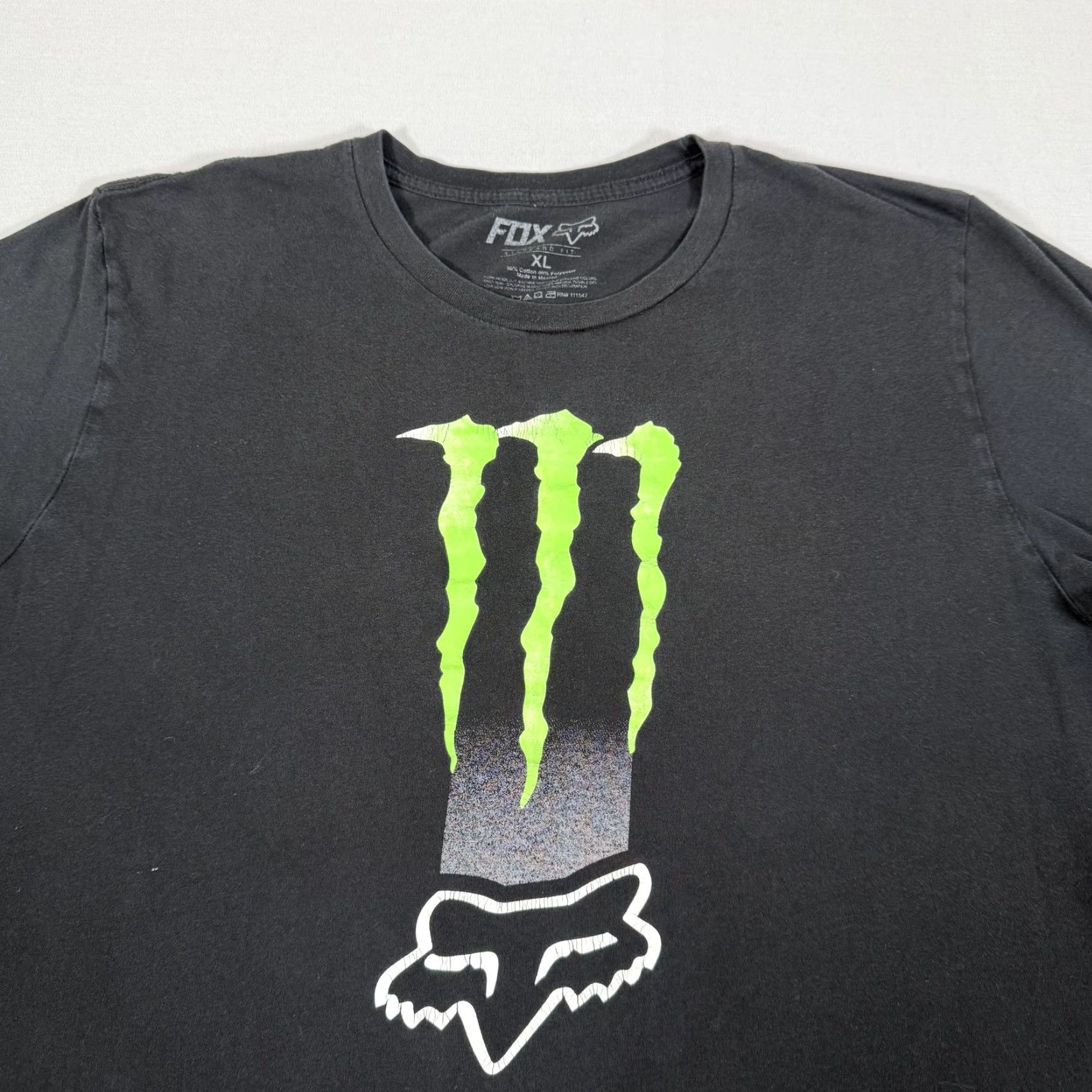 Fox Racing VINTAGE Fox Racing Shirt Mens XL Black Monster Energy Drink Motocross Slim Fit Y2K Size US XL / EU 56 / 4 - 2 Thumbnail