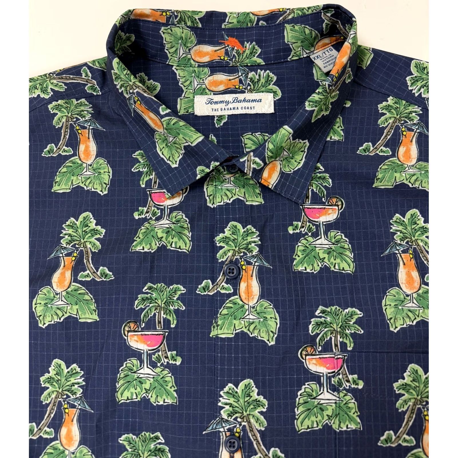 Tommy Bahama Tommy Bahama IslandZone Shirt Men XXL Cocktail Hawaiian Luau Tiki Aloha Blue Floral Short Sleeve Button-Up Collared Size US XXL / EU 58 / 5 - 2 Thumbnail
