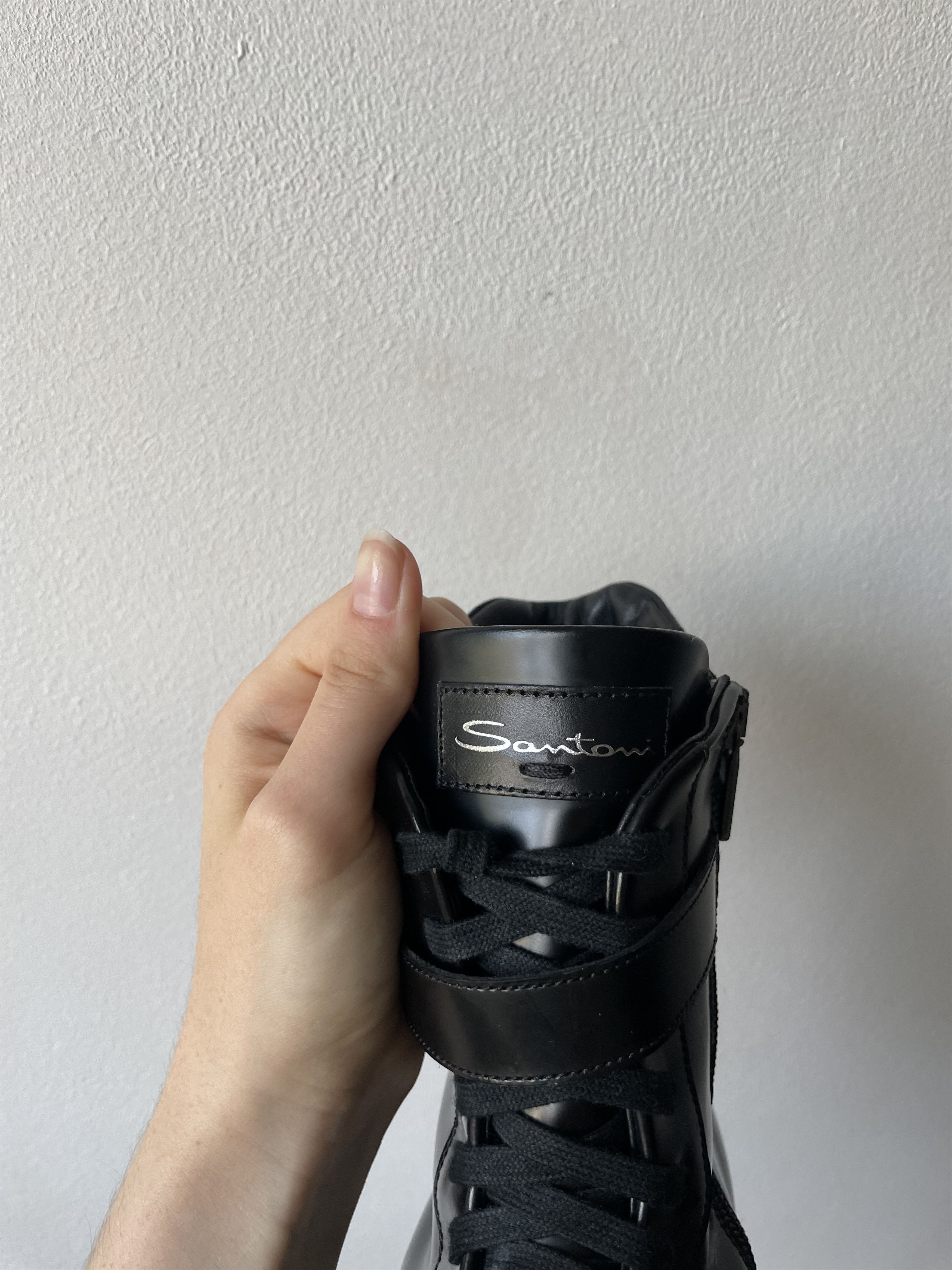 Santoni Santoni Black Leather High-Top Buckle Boots – EU 39 Size US 9 / IT 39 - 5 Thumbnail