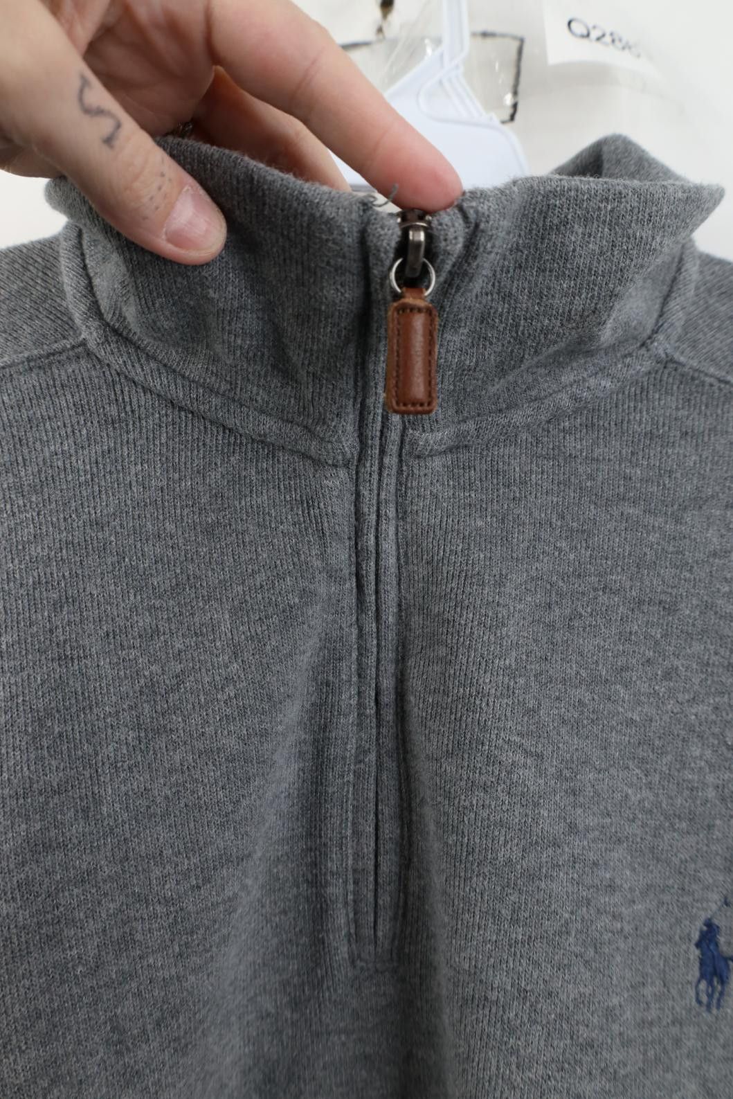 Polo Ralph Lauren Vintage 90s Ralph Lauren Knit 1/4 Zip Pullover Sweater Gray Size US XL / EU 56 / 4 - 7 Thumbnail