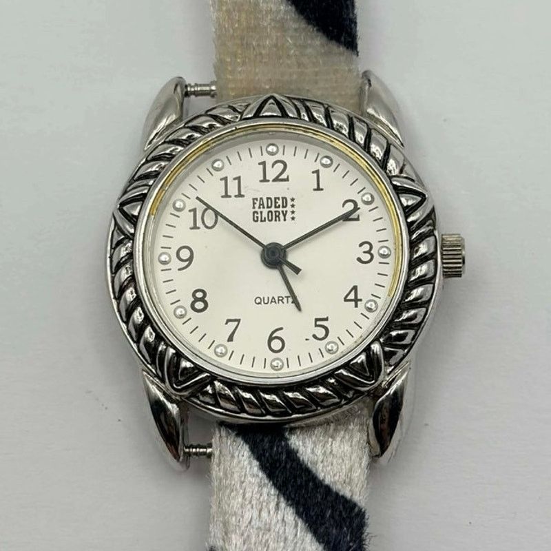Faded Glory Silver Zebra Faded Glory Watch Size ONE SIZE - 3 Thumbnail