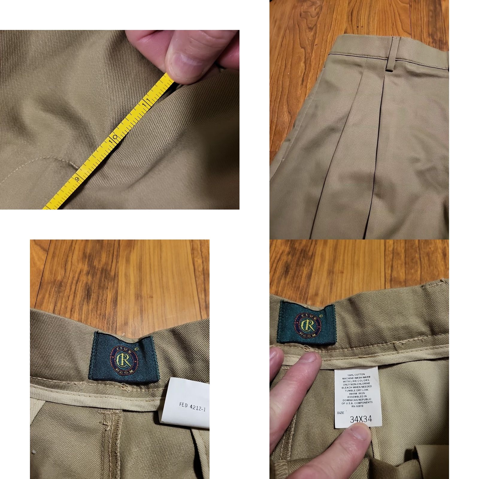 Club Room VINTAGE Club Room Chino Pants Pleated Beige 34x34 NWT Cotton Twill 1990s Boys? Womens? Size US 34 / EU 50 - 8 Thumbnail