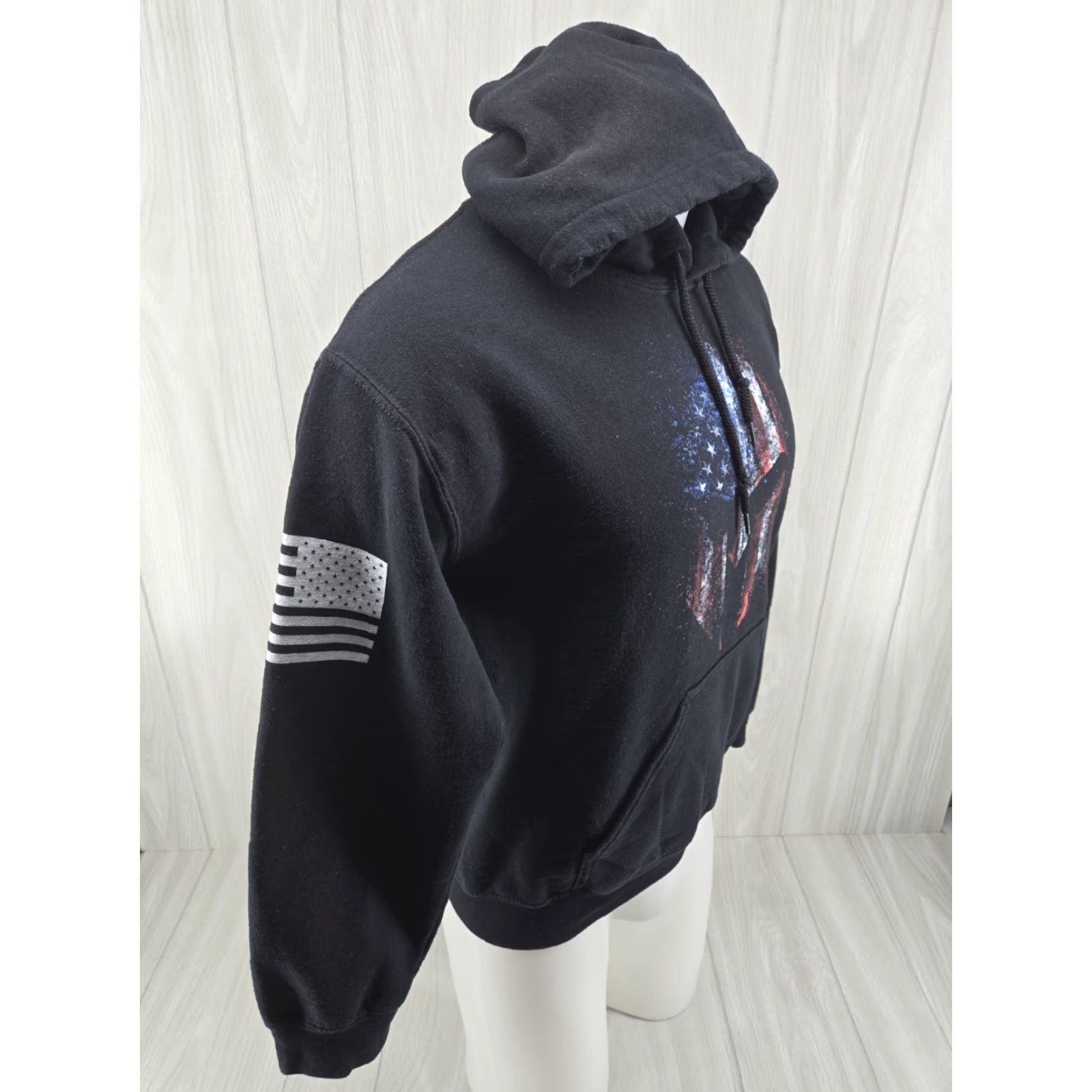 Vintage Grunt Style American Spartan Pullover Hoodie Black Size S Mens Hooded Pockets Graphic Print USA Size US S / EU 44-46 / 1 - 6 Thumbnail