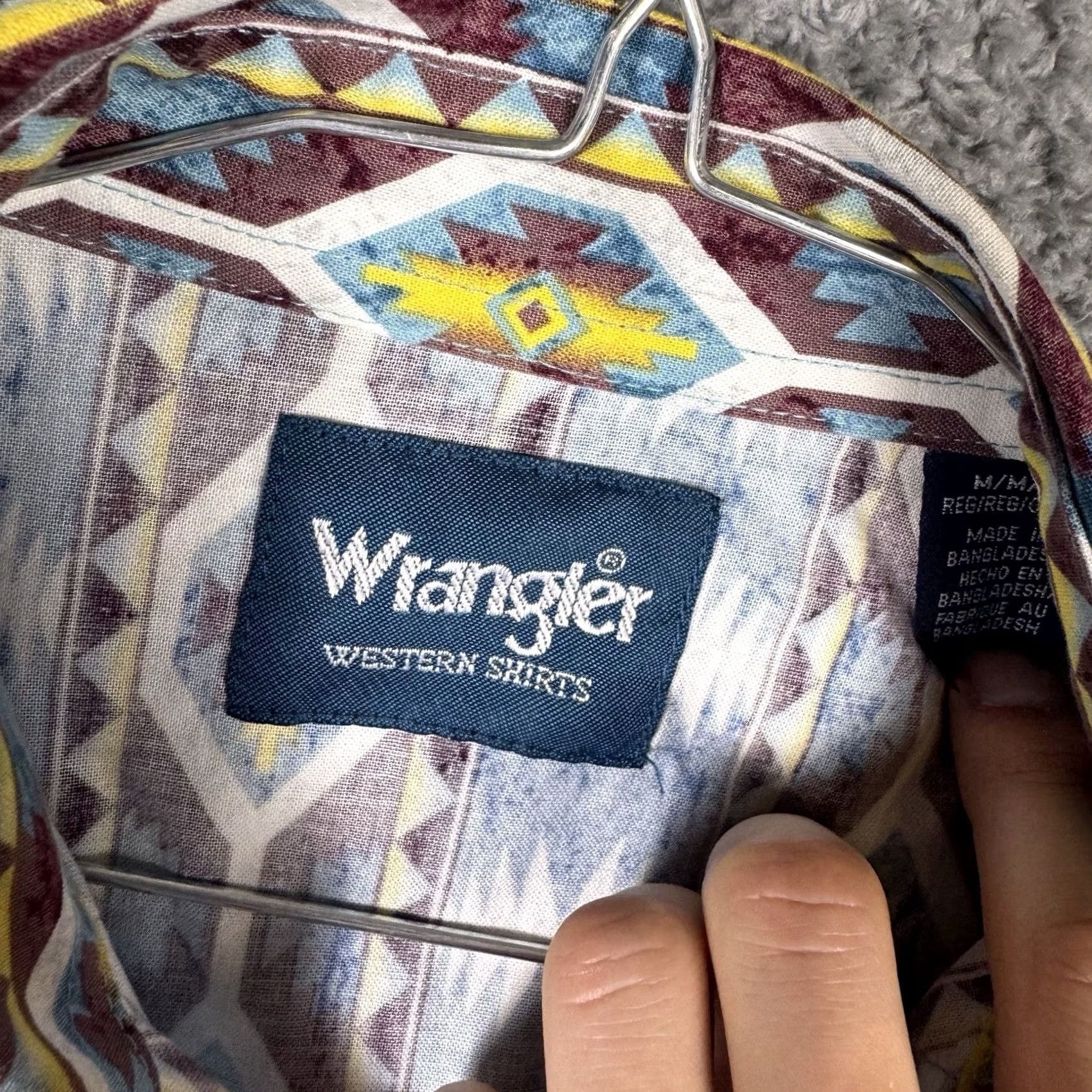 Wrangler VINTAGE Wrangler Brushpopper Shirt Men M Aztec Cowboy Western Pearl Snap 90s USA Size US M / EU 48-50 / 2 - 5 Thumbnail