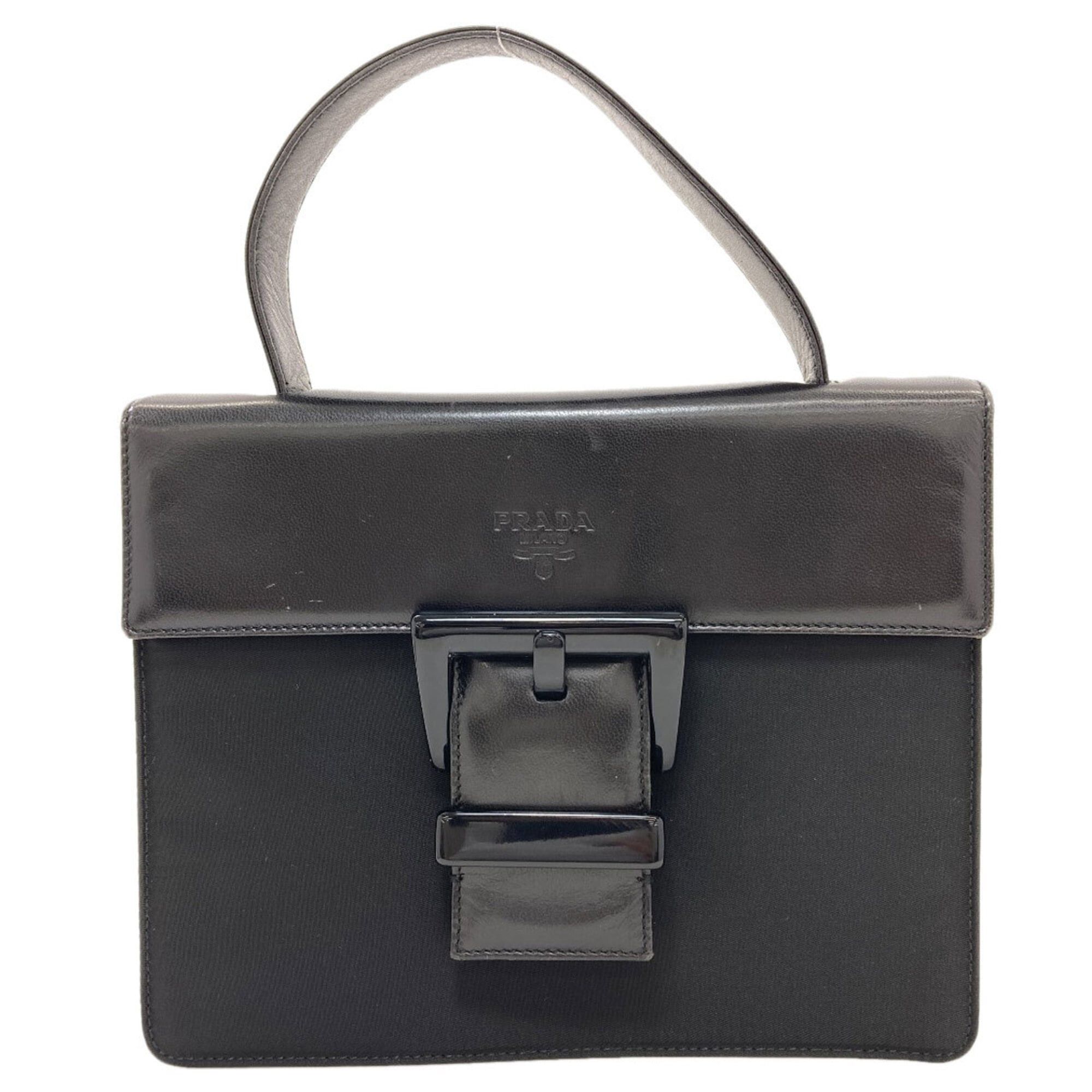 Prada Prada B7128 Belt Motif Handbag Nylon/Leather Women's PRADA Size ONE SIZE - 1 Thumbnail