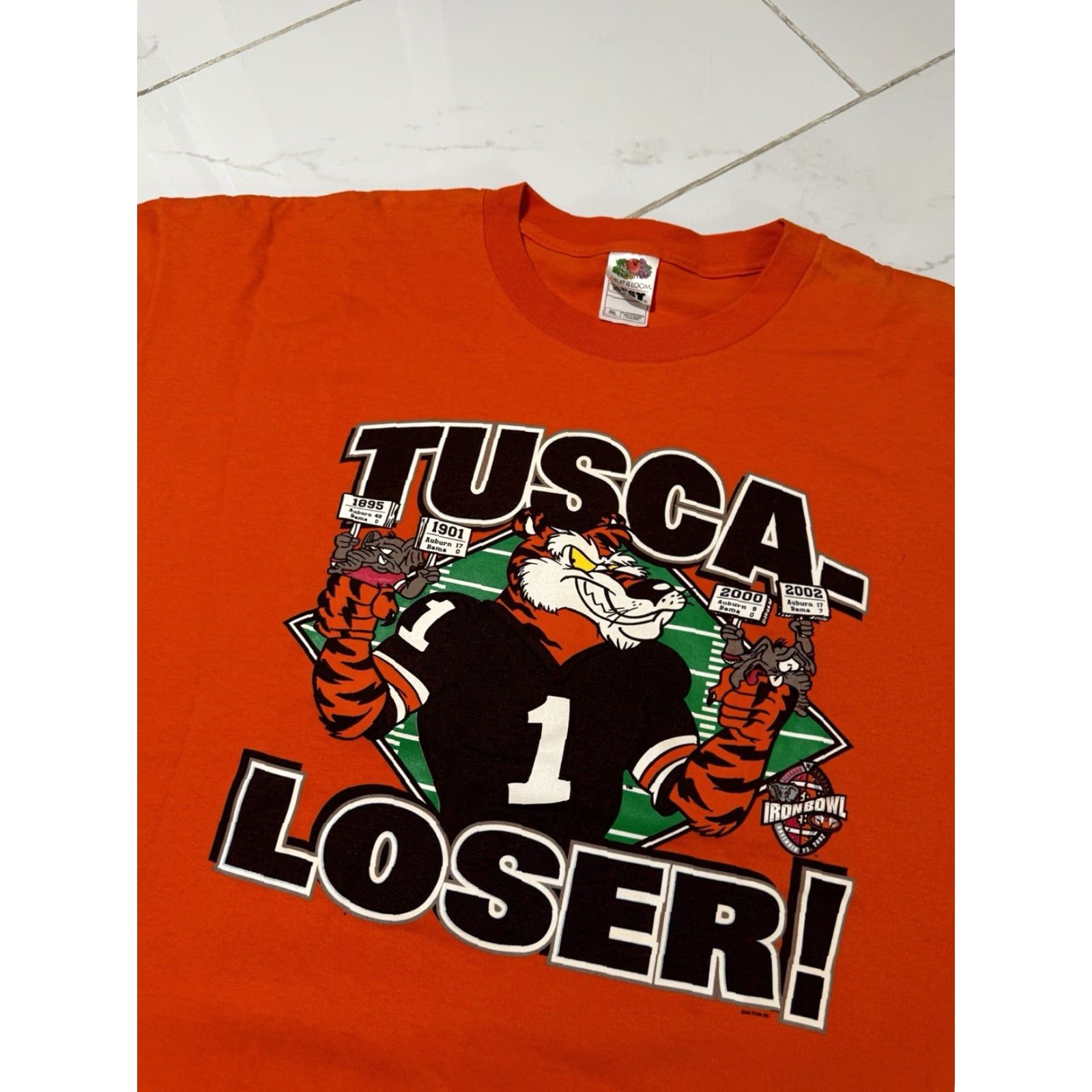Fruit Of The Loom VINTAGE Auburn Tigers 2002 Iron Bowl T-Shirt 3XL Orange Mens College Fruit of the Loom Tusca-Loser Size US XXL / EU 58 / 5 - 3 Thumbnail