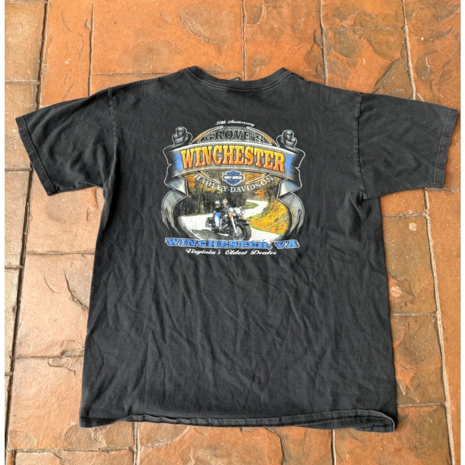 Harley Davidson VINTAGE Harley-Davidson Eagle Winchester T-Shirt XL Men Black Biker Motorcycle USA 90s Tee Size US XL / EU 56 / 4 - 3 Thumbnail