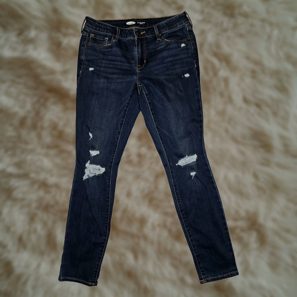Old Navy Old Navy Pop Icon Skinny Jeans Women's 6 Denim Blue Distressed Stretch 5-Pocket Mid Rise Inseam 28 Fashion City Hipster Preppy Womens Size 28" / US 6 / IT 42 - 1 Thumbnail