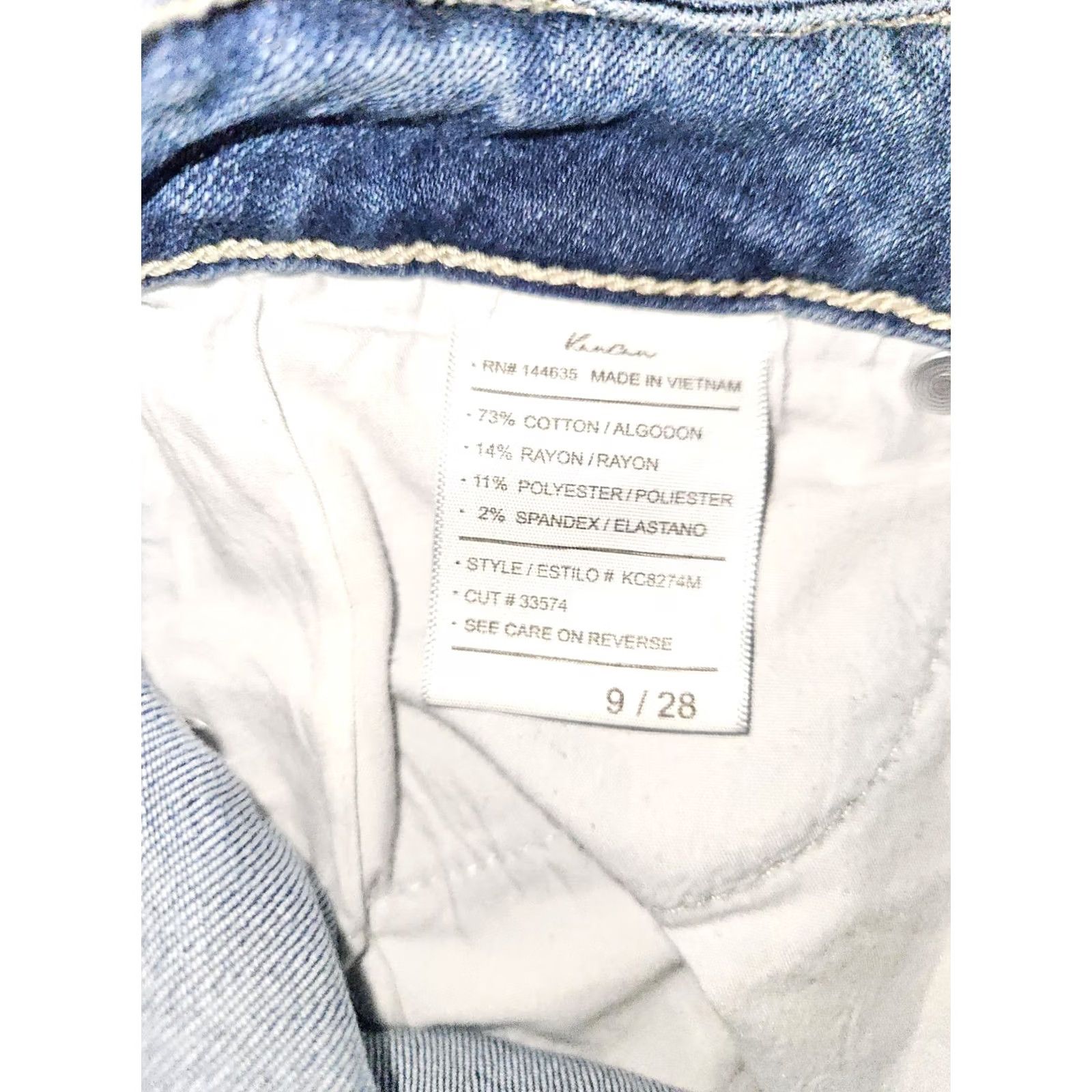 Vintage Kancan Jeans Women's Blue Mid Rise Skinny Ankle Stretch Frayed Hem Preppy Size 30" / US 8 / IT 44 - 3 Thumbnail