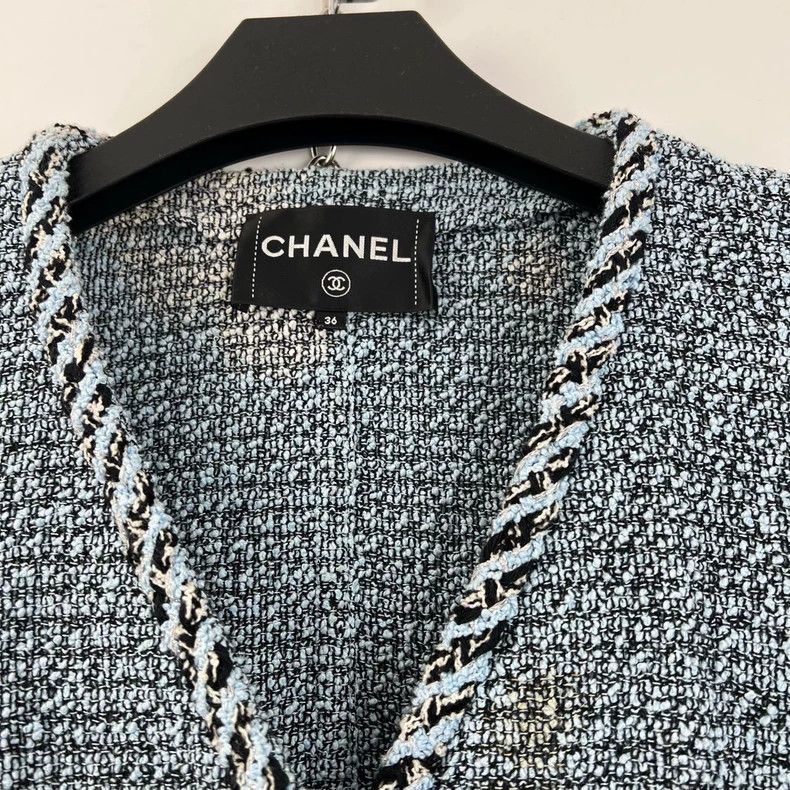 Chanel Chanel Blue tweed woven vest jacket Size XS / US 0-2 / IT 36-38 - 3 Thumbnail