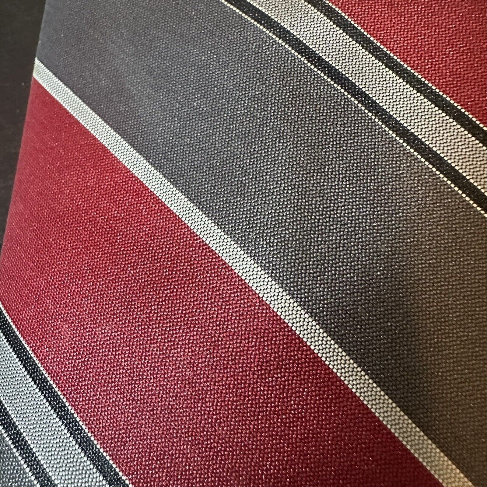 Other Johnny Carson Neck Tie Polyester Red/Grey/Black Striped VTG Size ONE SIZE - 7 Thumbnail