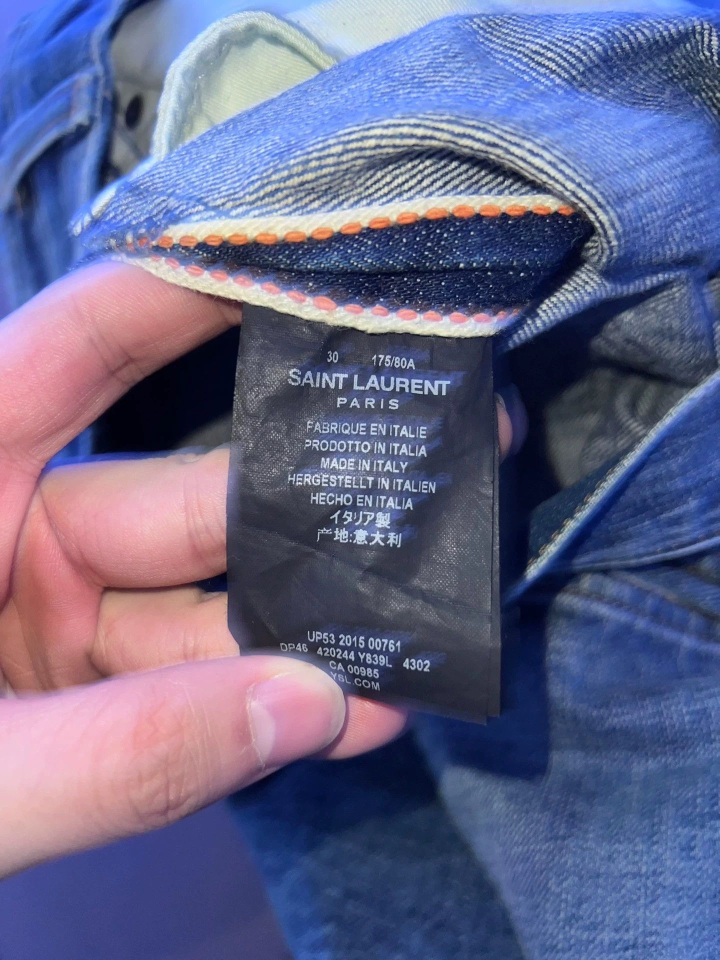 Saint Laurent Paris Saint Laurent SLP16SS One-Knee Ripped Jeans Size US 30 / EU 46 - 4 Thumbnail