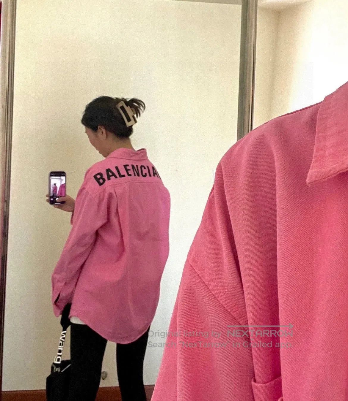 Balenciaga Balenciaga Pink Back Letter Shirt. Size US S / EU 44-46 / 1 - 6 Thumbnail