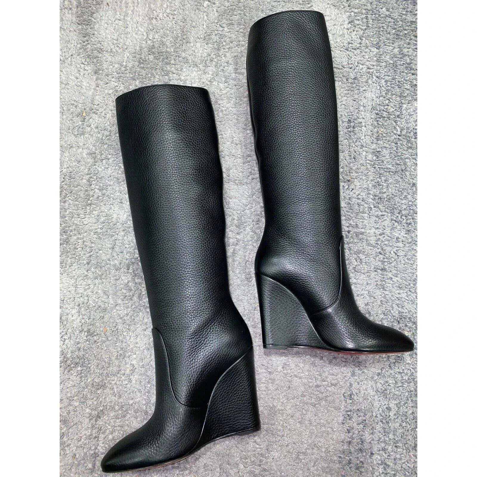 Christian Louboutin Christian Louboutin Civiliza Black Calf Leather Knee High Size US 7 / IT 37 - 8 Thumbnail