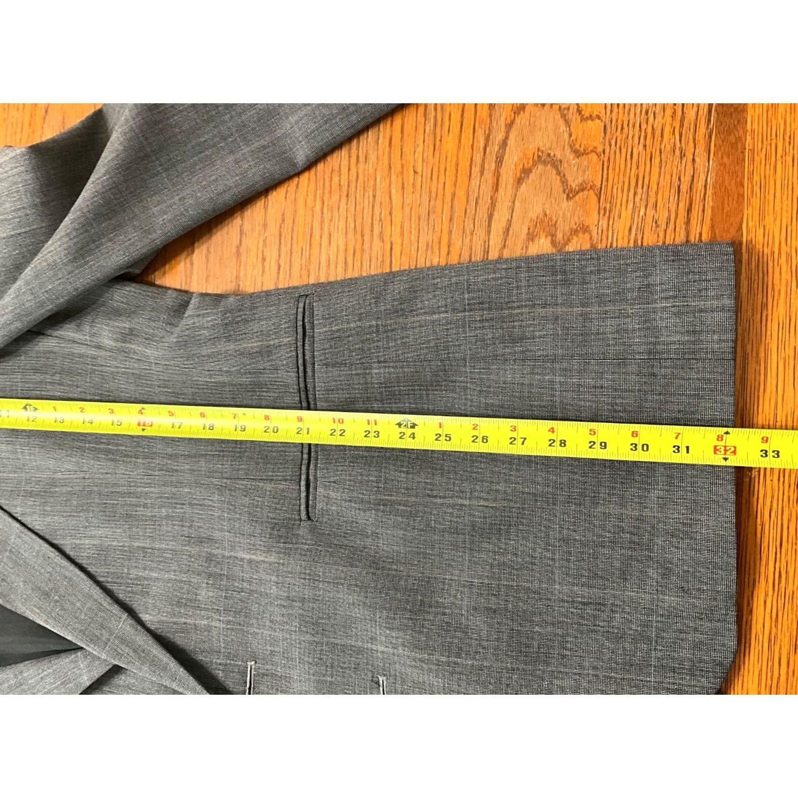Haggar Haggar Jacket Blazer Mens 40 R Gray Striped Notch Lapel Two-Button Single-Breasted Three-Button Sleeve Regular Back Vent Size 40R - 3 Thumbnail