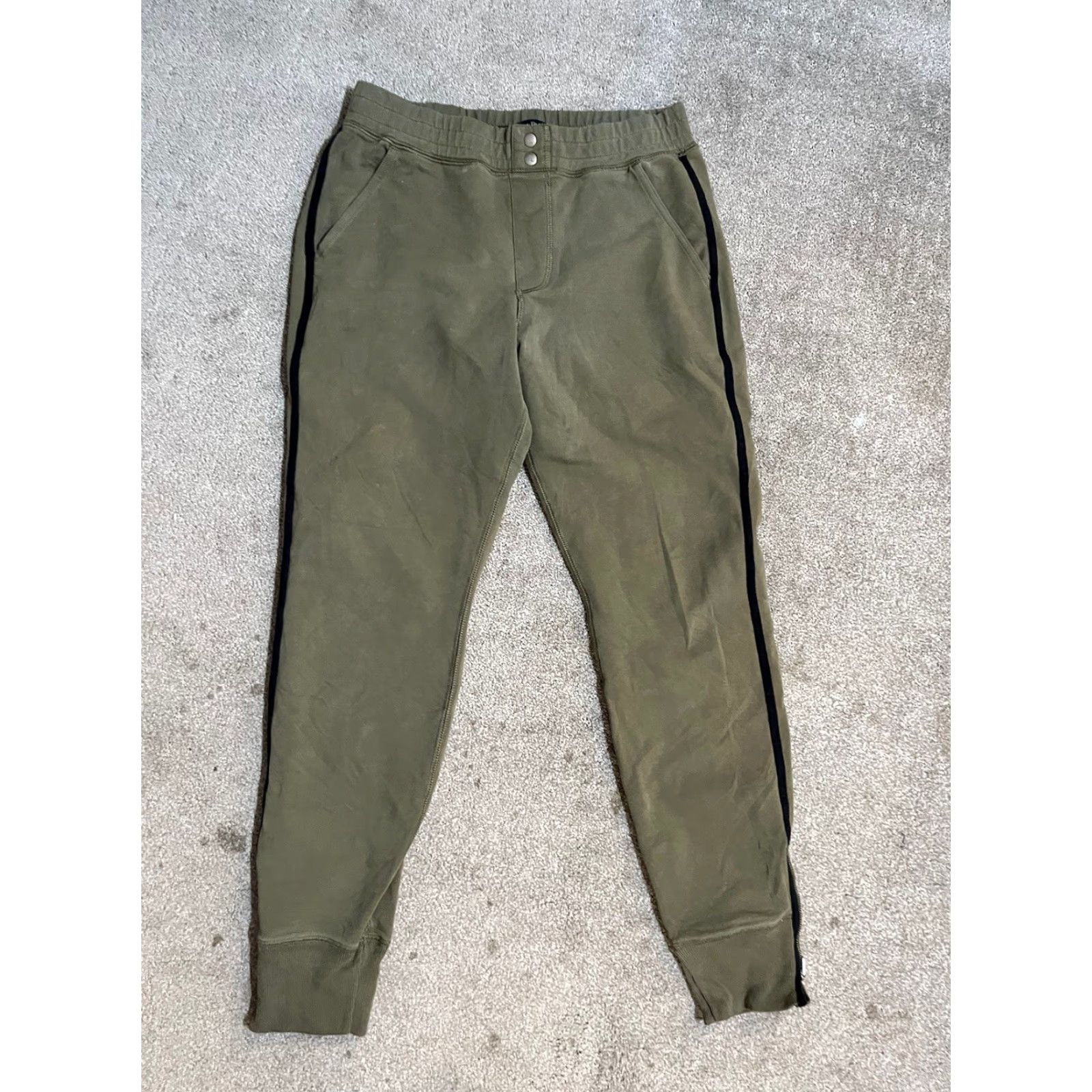 Abercrombie & Fitch Abercrombie & Fitch Women’s Sz Small Green Pull On Pants Zippers Size 28" / US 6 / IT 42 - 2 Thumbnail
