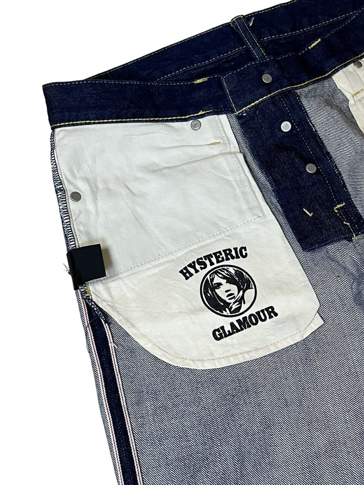Hysteric Glamour HYSTERIC GLAMOUR (SAMPLE)STUDDED POCKET SELVEDGE DENIM JEAN Size US 32 / EU 48 - 9 Thumbnail