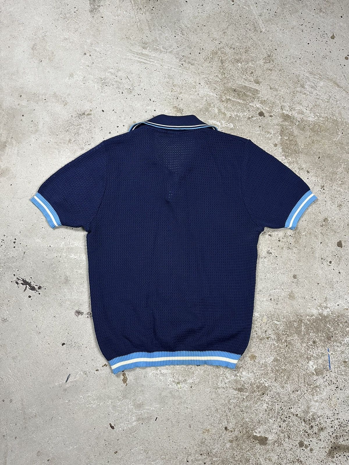 Japanese Brand × Vintage Vintage 90s Old Money Style Short Sleeve Mesh Polo Sweater Size US M / EU 48-50 / 2 - 2 Thumbnail